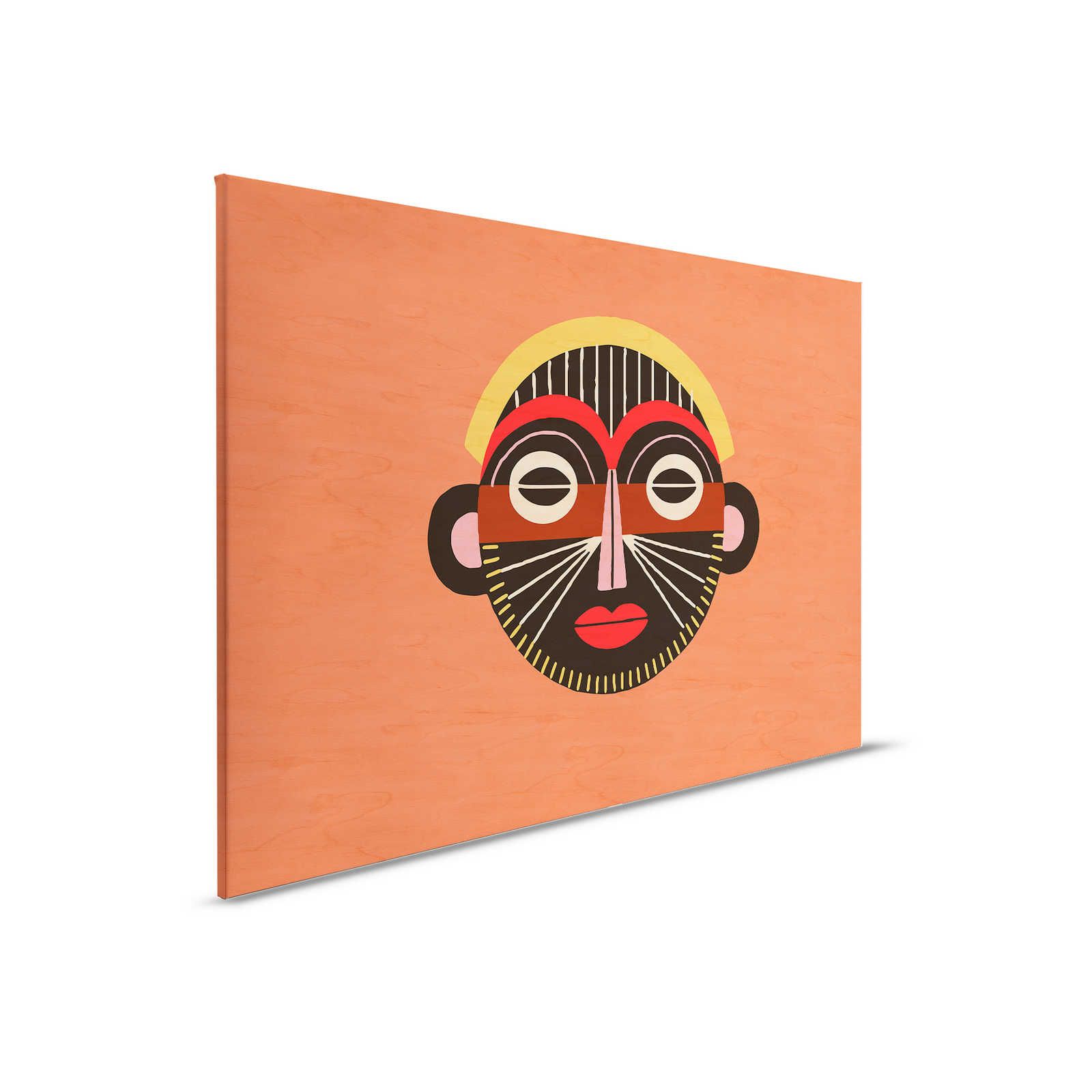        Overseas 2 - Ethno Canvas painting Mask in Tribal Design - 0,90 m x 0,60 m
    