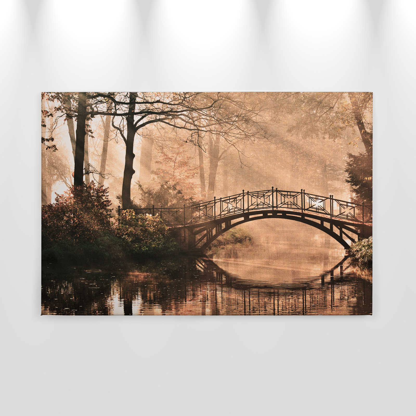             Canvas with Foliage Forest with River & Bridge - 0.90 m x 0.60 m
        