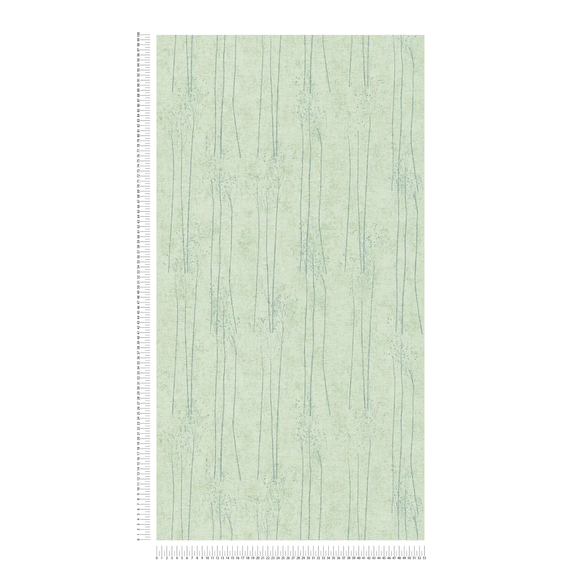             Carta da parati verde menta con disegno della natura in stile Scandi - verde
        