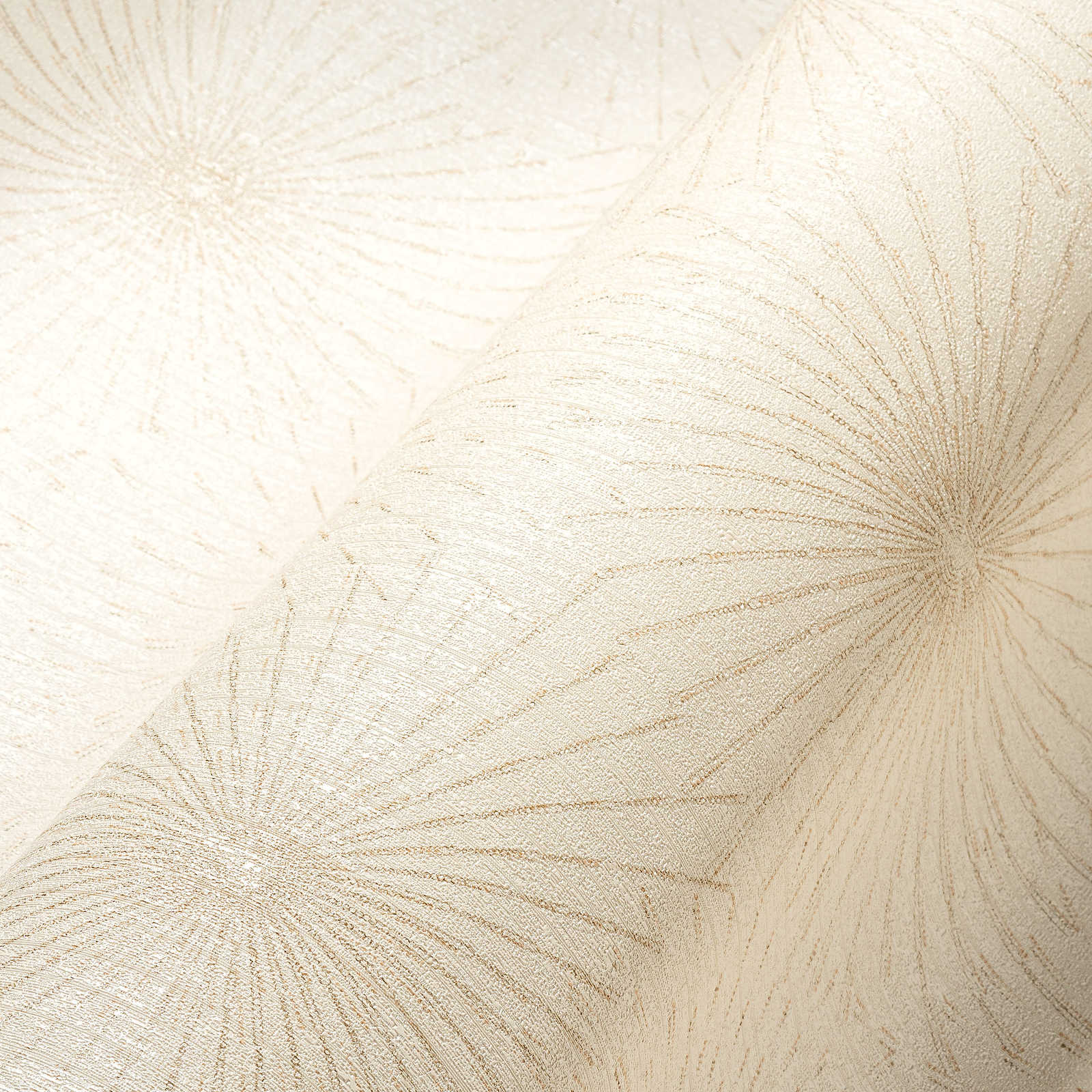             Design wallpaper with 50s retro pattern - cream, metallic
        