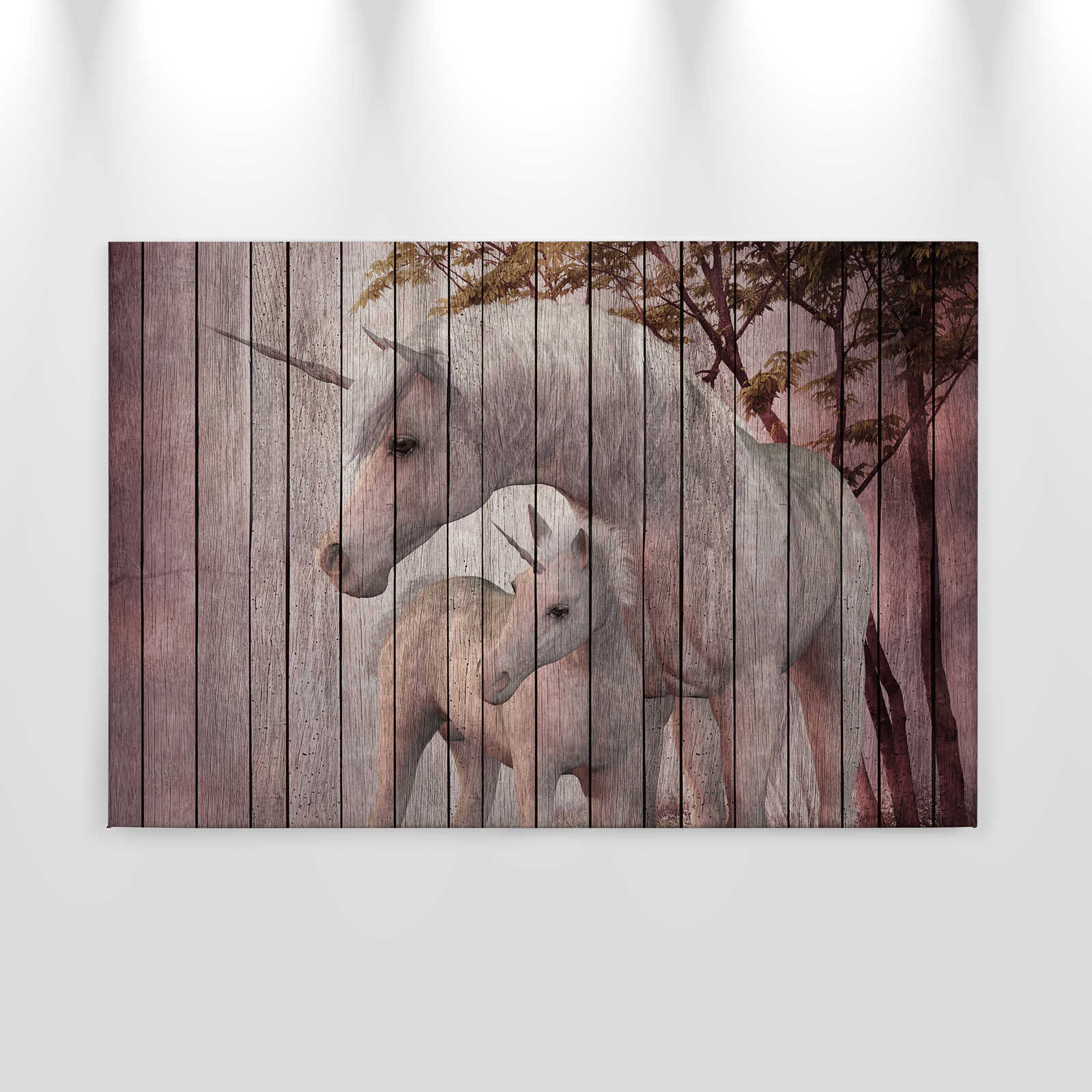             Fantasy 4 - Eenhoorn & houtlook canvas schilderij - 0.90 m x 0.60 m
        