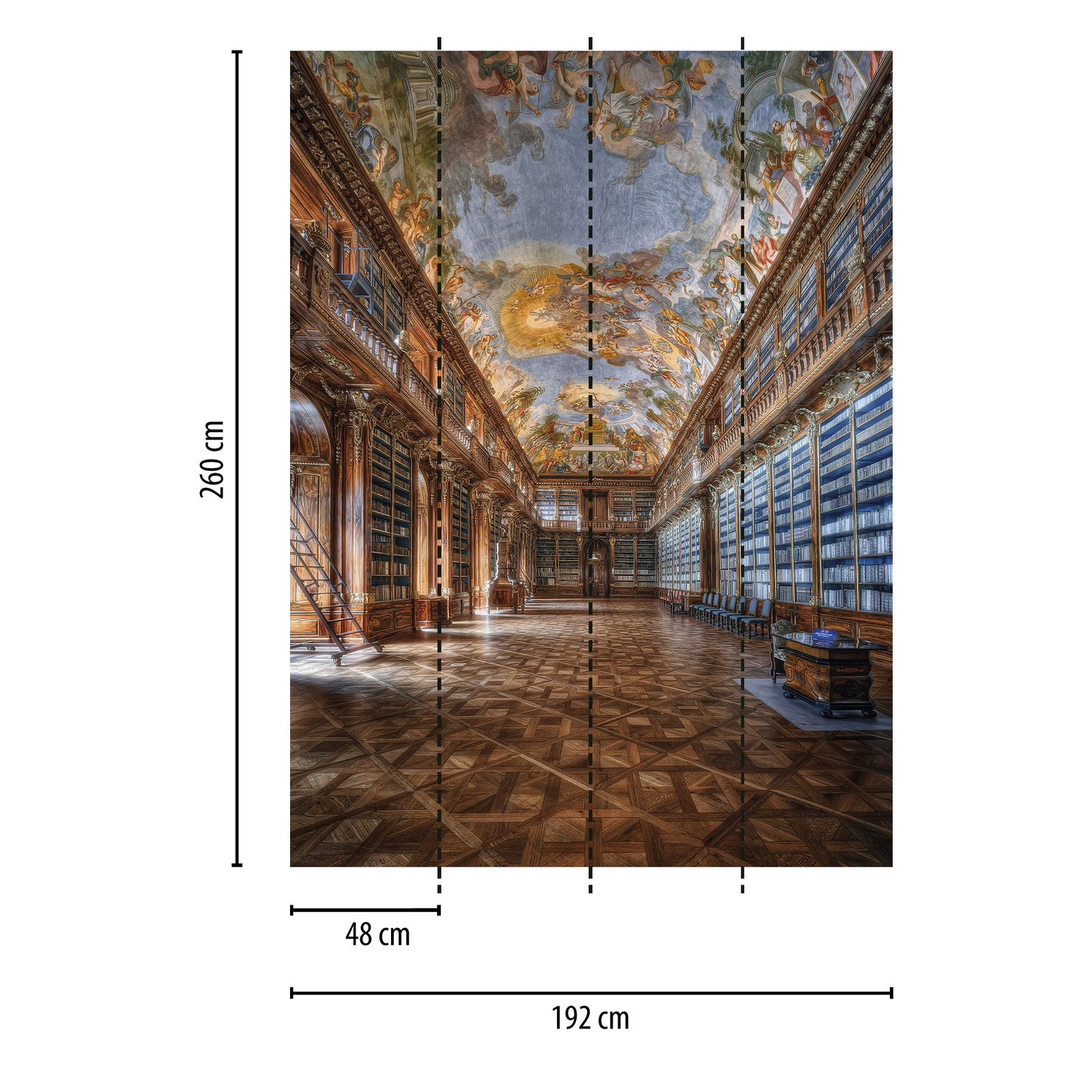             Muurschildering Bibliotheek Renaissance Architectuur
        