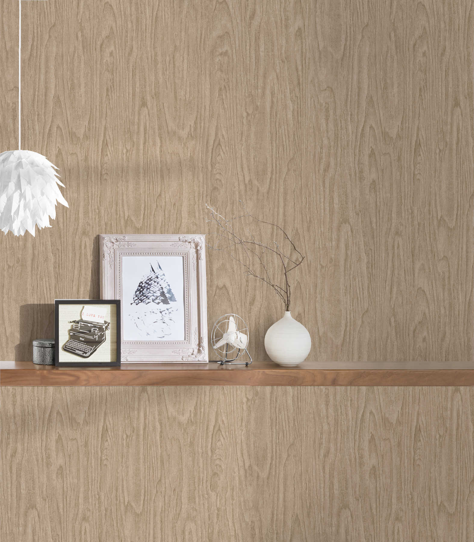             VERSACE Home wallpaper realistic wood look - beige, brown
        