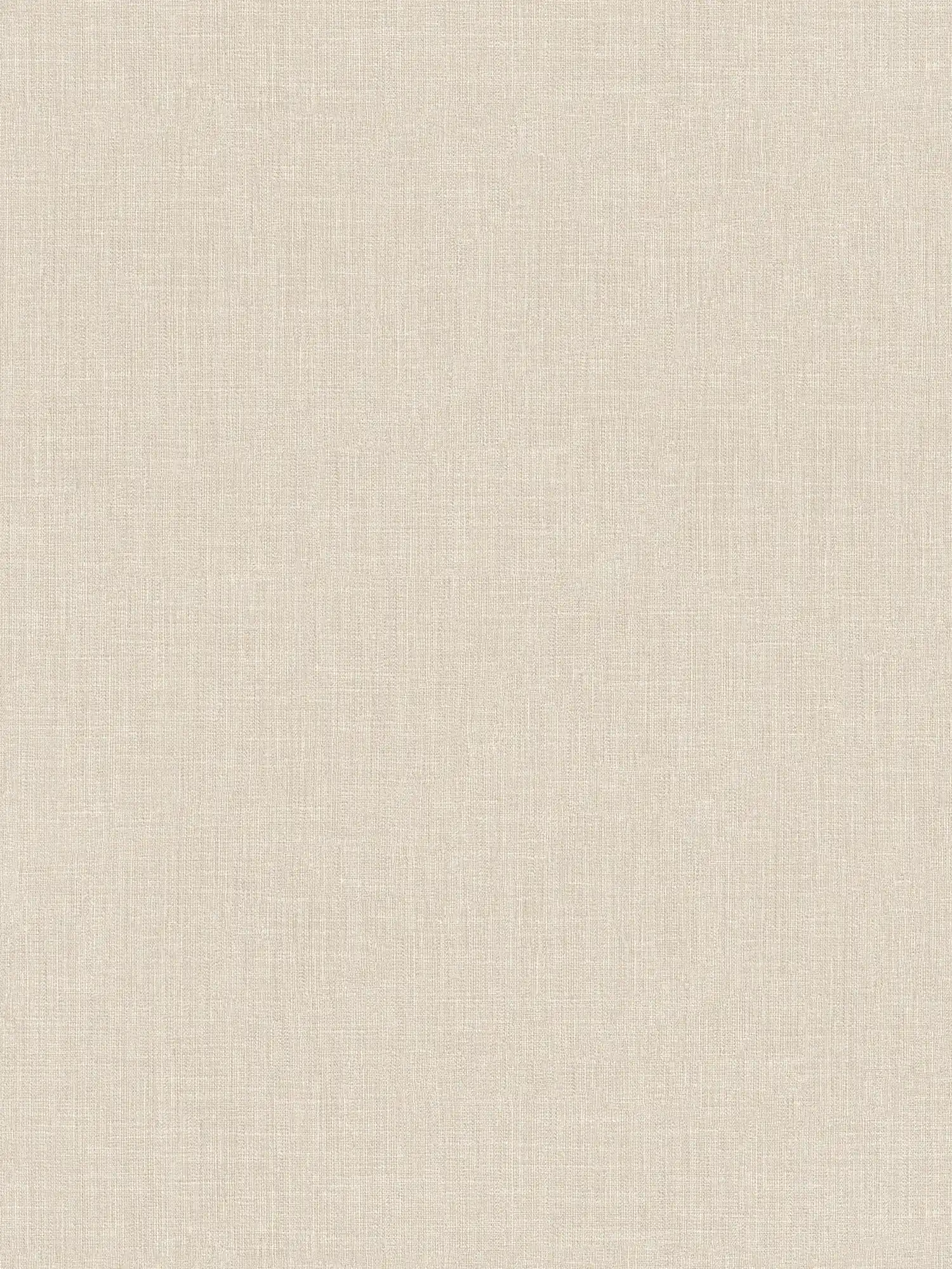 Papel pintado no tejido con aspecto de lino moteado beige y estructura textil
