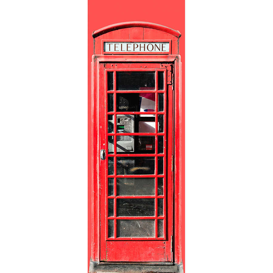 Papier peint panoramique moderne cabine téléphonique britannique sur intissé nacré lisse
