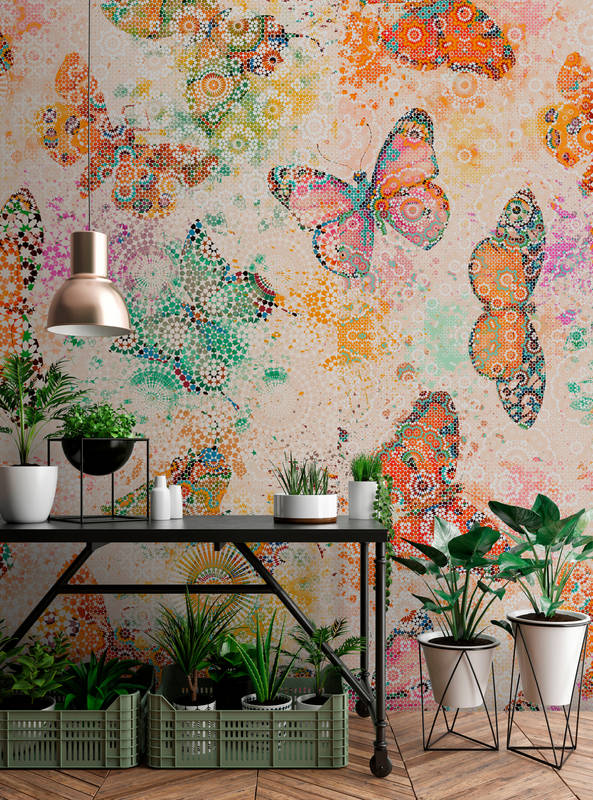             Papier peint papillon style Mosiak - Walls by Patel
        