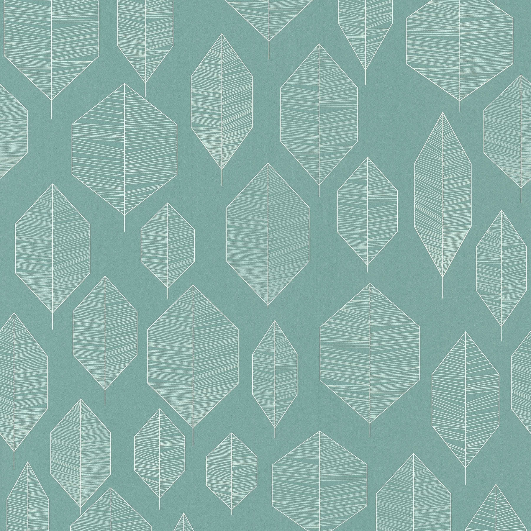 Scandinavian design wallpaper with leaves pattern - green

