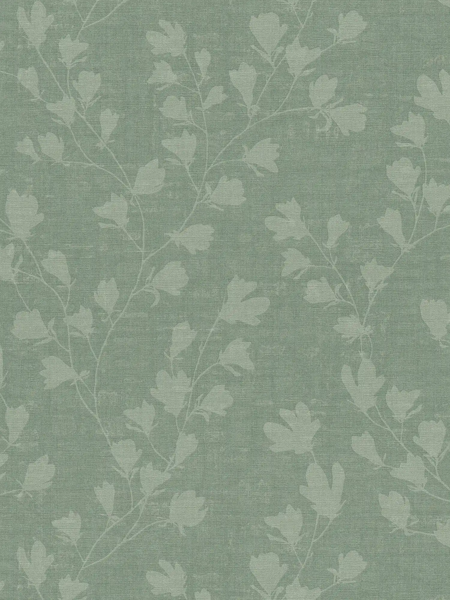 Papier peint naturel avec motif de feuilles - vert
