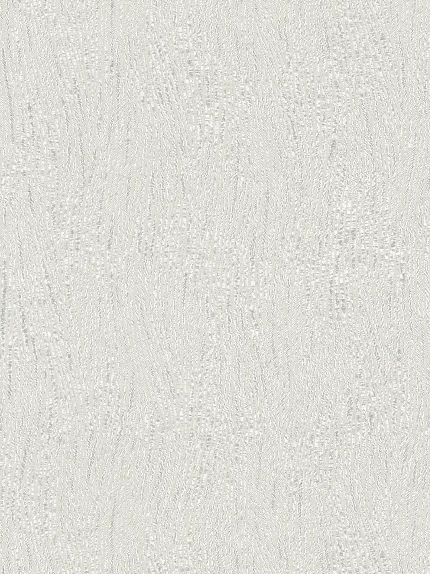 Papel pintado gráfico con motivos ondulados y acentos metálicos - blanco, plata
