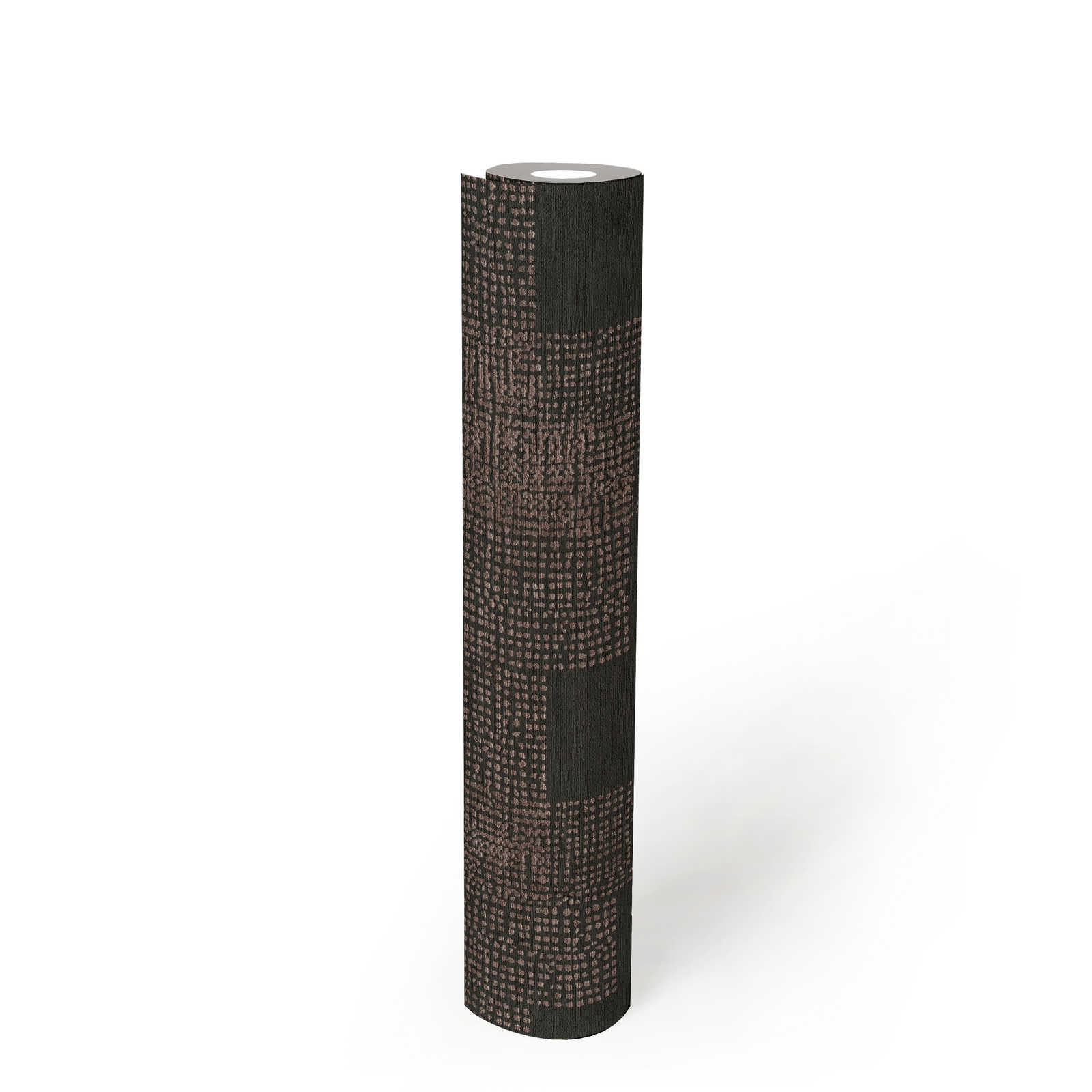             Geometrisch behangpapier ethno design - zwart, metallic
        