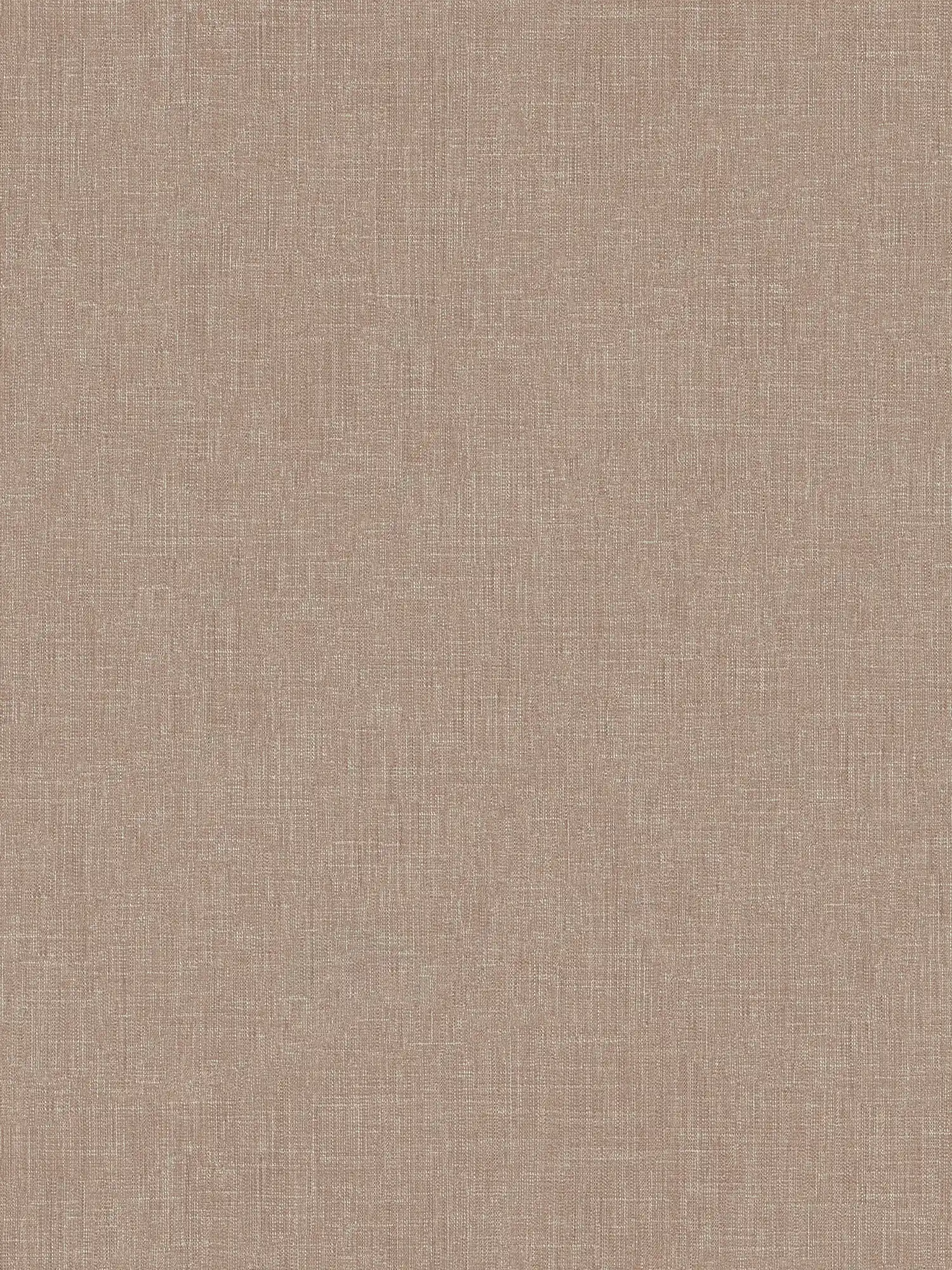 Linen optics wallpaper brown mottled with textile structure
