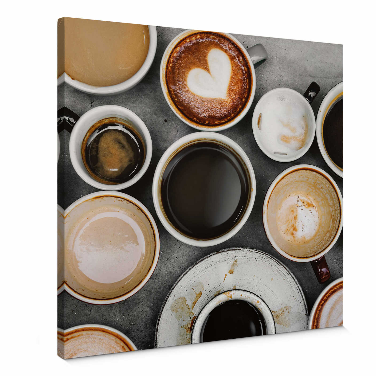         Square canvas print coffee cups – colourful
    