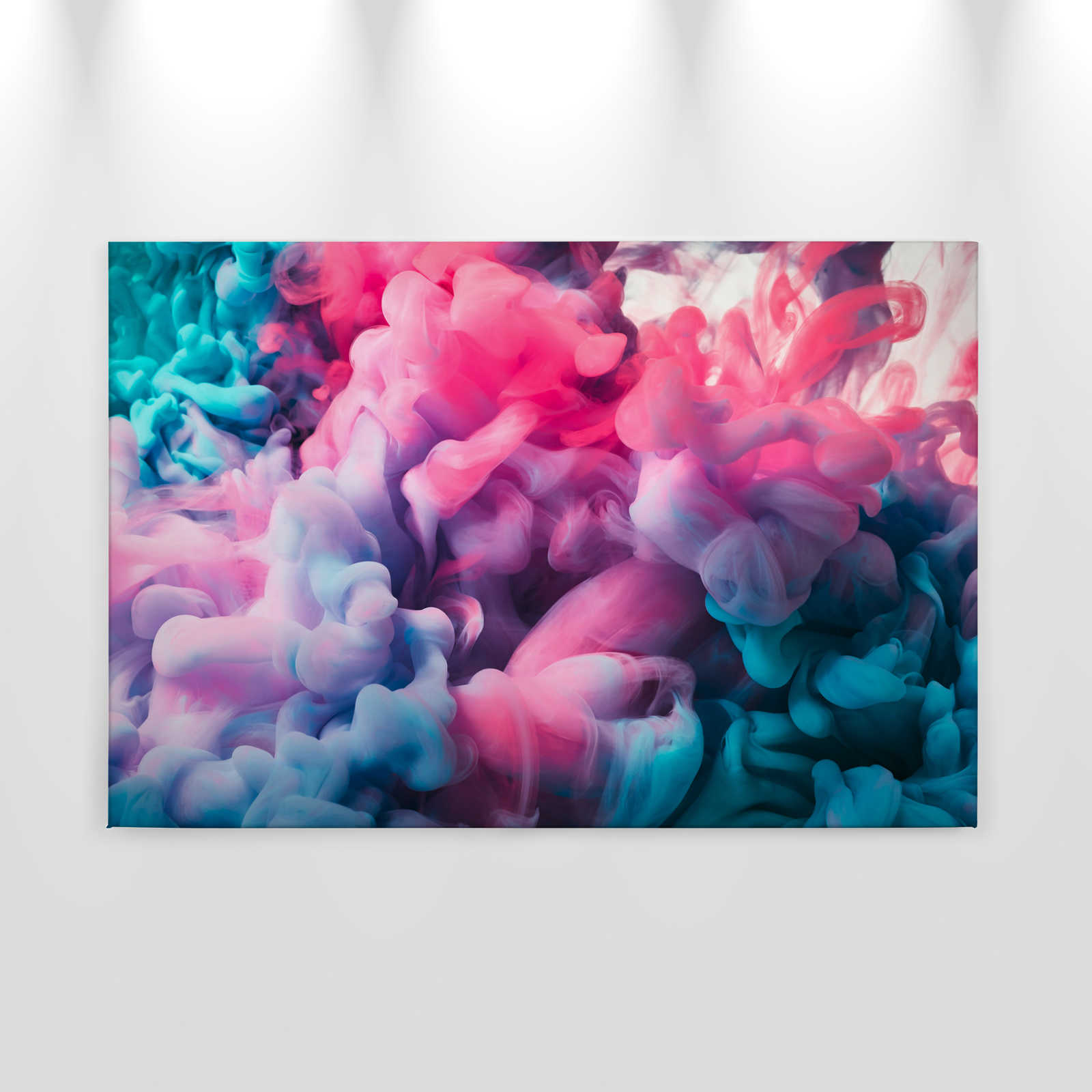             Gekleurd Rook Canvas |Roze, Blauw, Wit - 0.90 m x 0.60 m
        