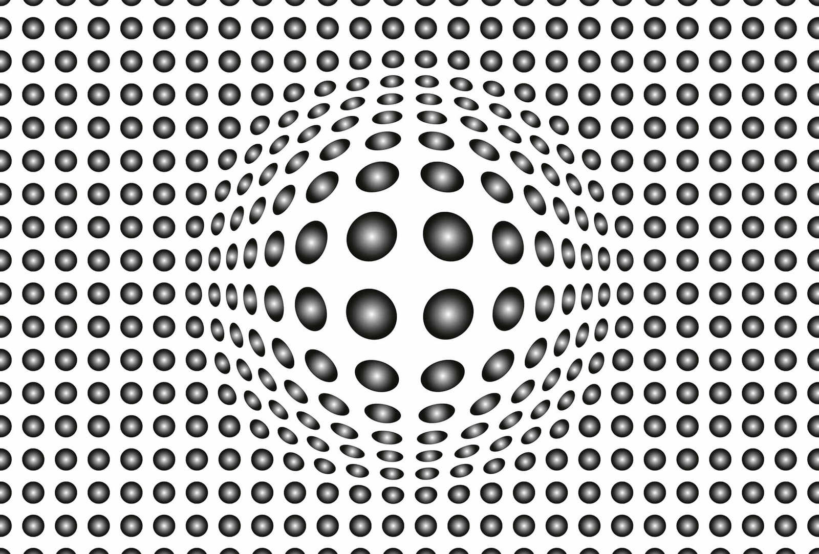         3D mural black and white with dot pattern
    
