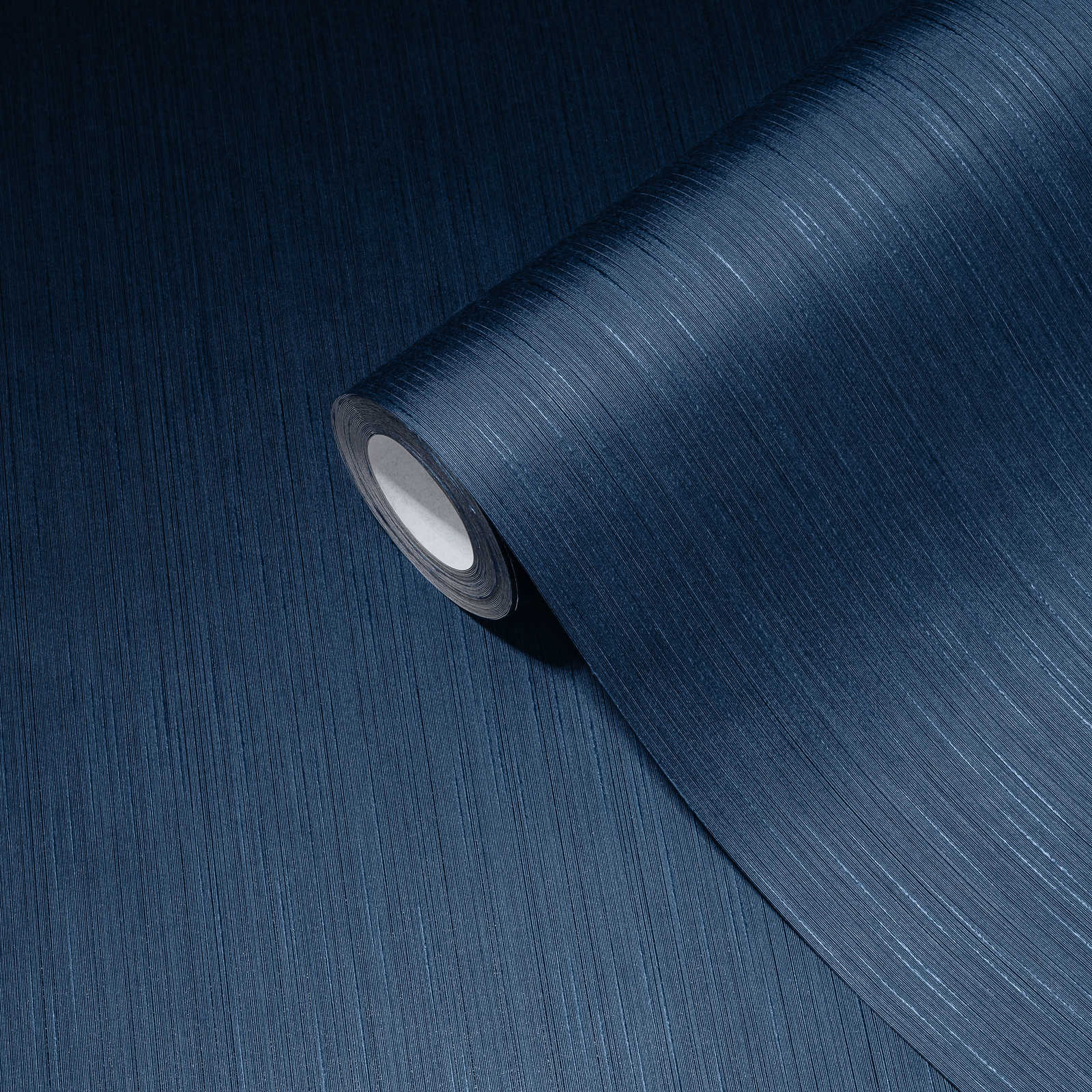             Carta da parati in tessuto non tessuto a tinta unita con motivo a righe - blu
        
