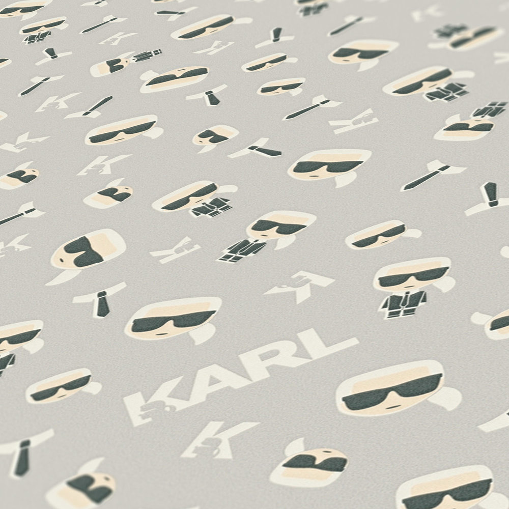             Karl LAGERFELD pattern wallpaper character Karl - beige
        