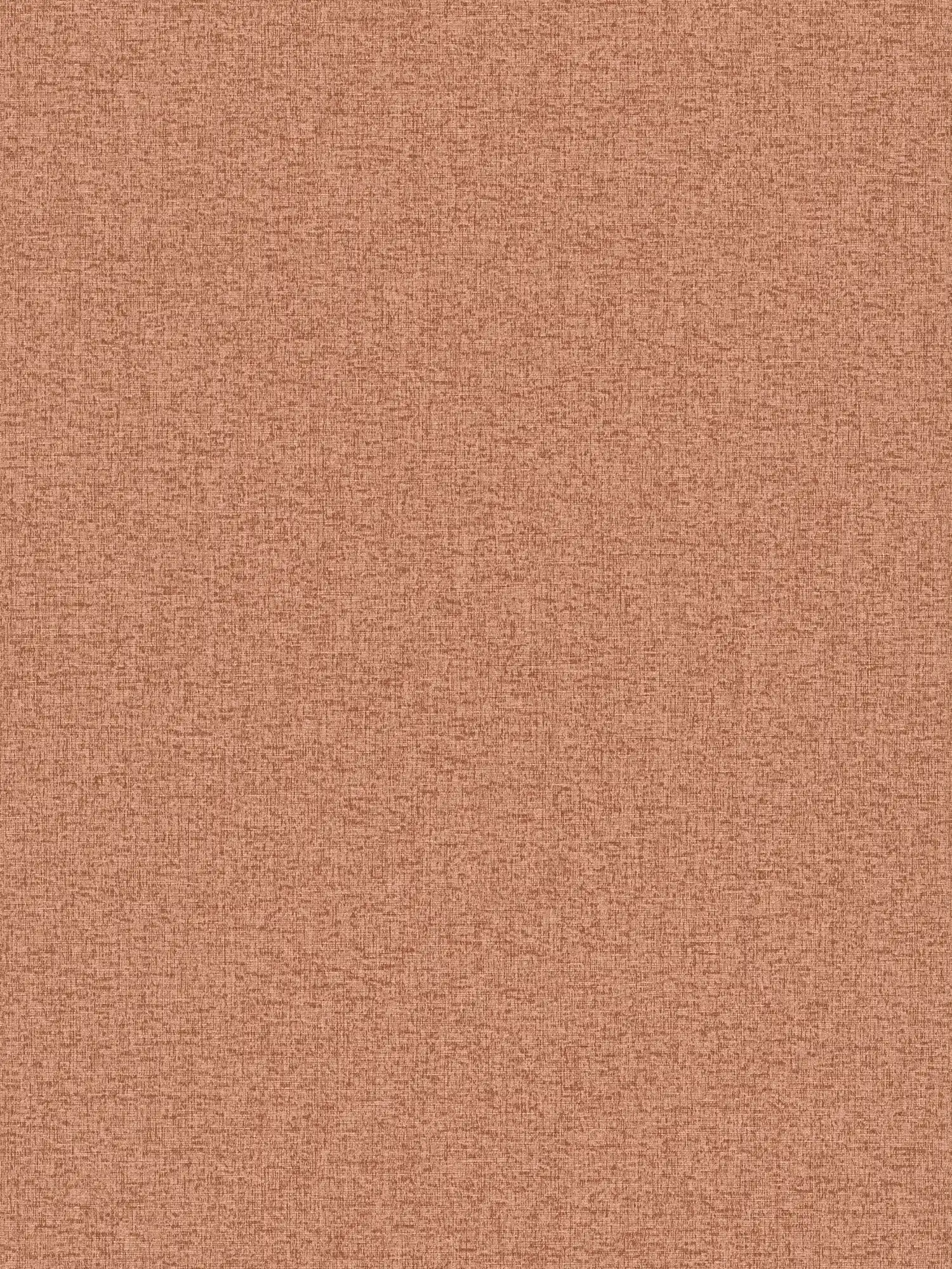 Plain non-woven wallpaper with fabric structure, matt - red, orange
