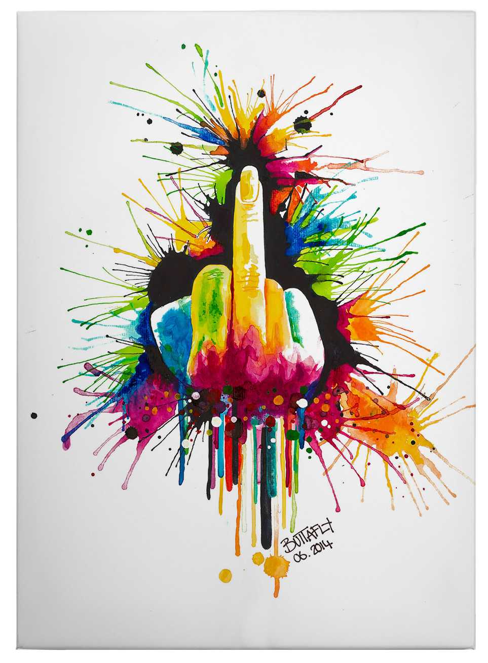             Canvas print middle finger statement by Butterfly
        