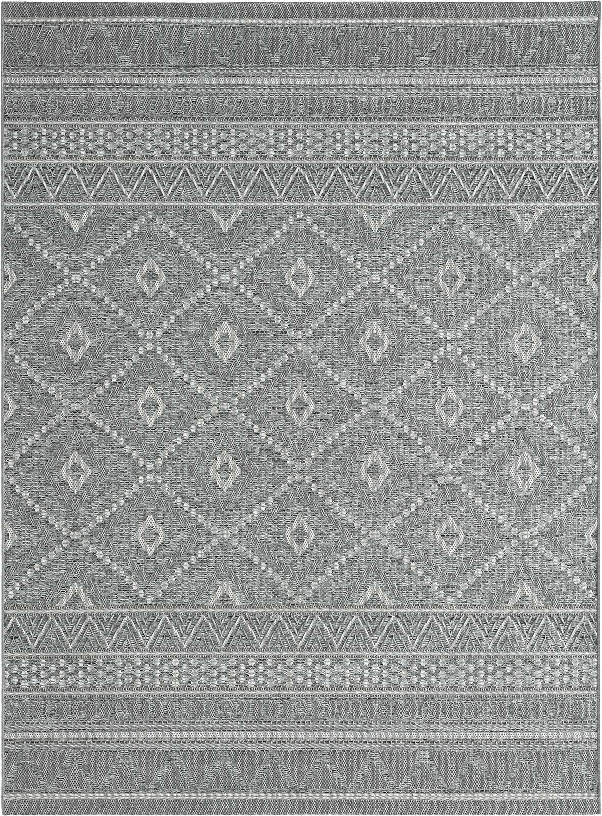             Patterned Outdoor Rug in Grey - 150 x 80 cm
        