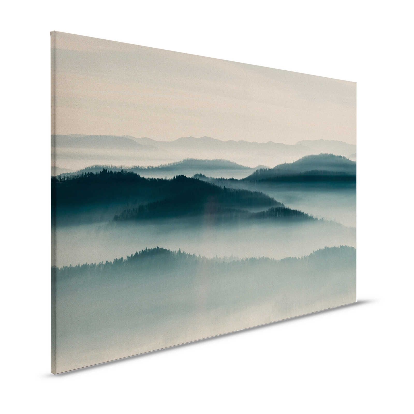 Horizon 1 - Canvas painting with fog landscape, nature Sky Line - 1.20 m x 0.80 m
