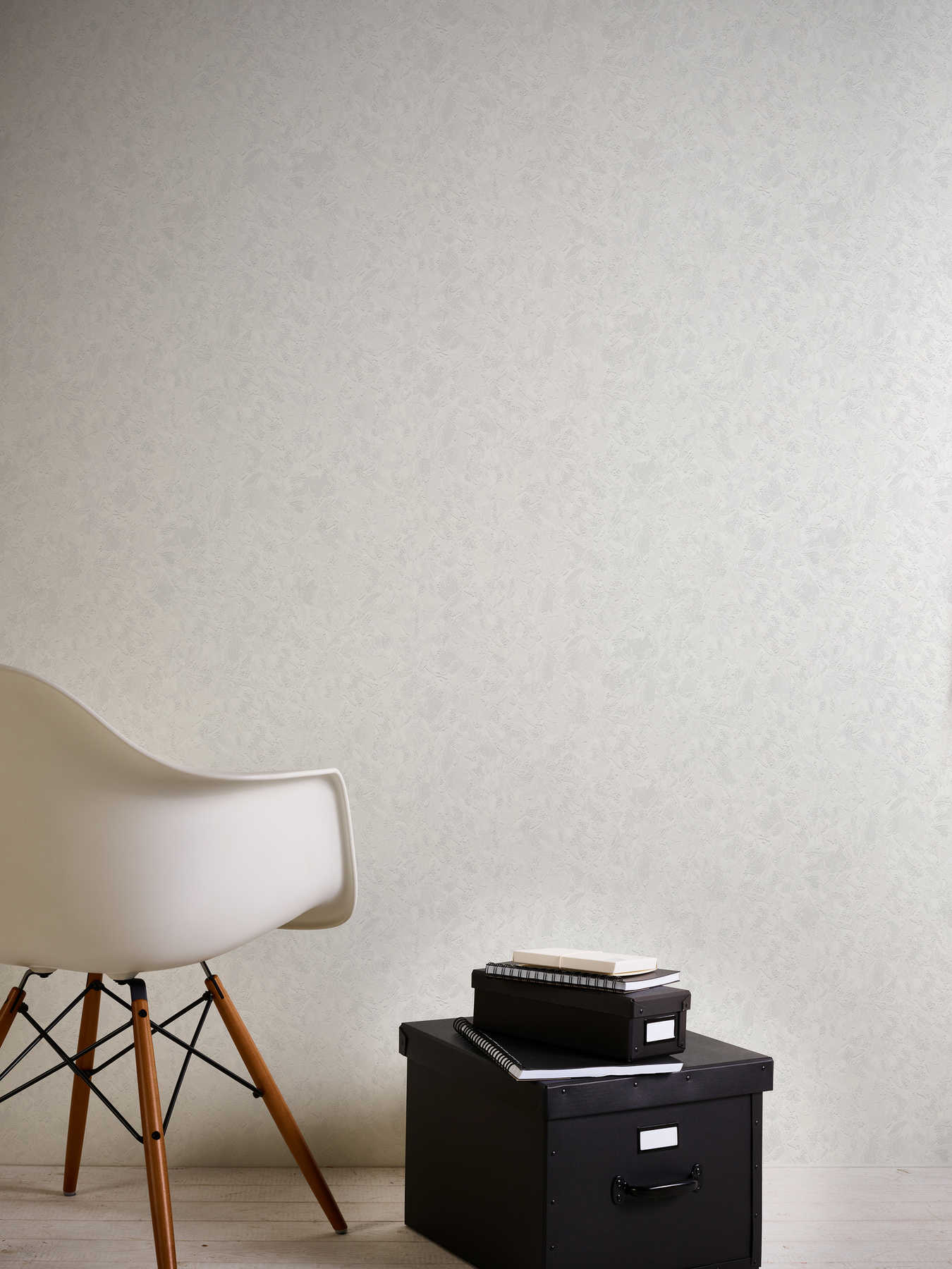             Plaster look wallpaper with deceptive textured surface - white
        