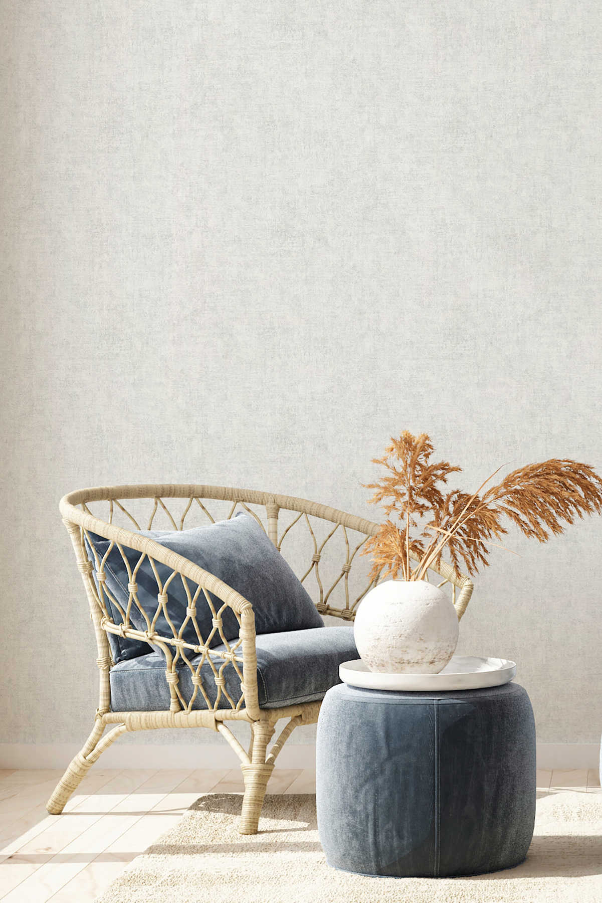             Non-woven wallpaper plain, mottled, textured pattern - grey
        