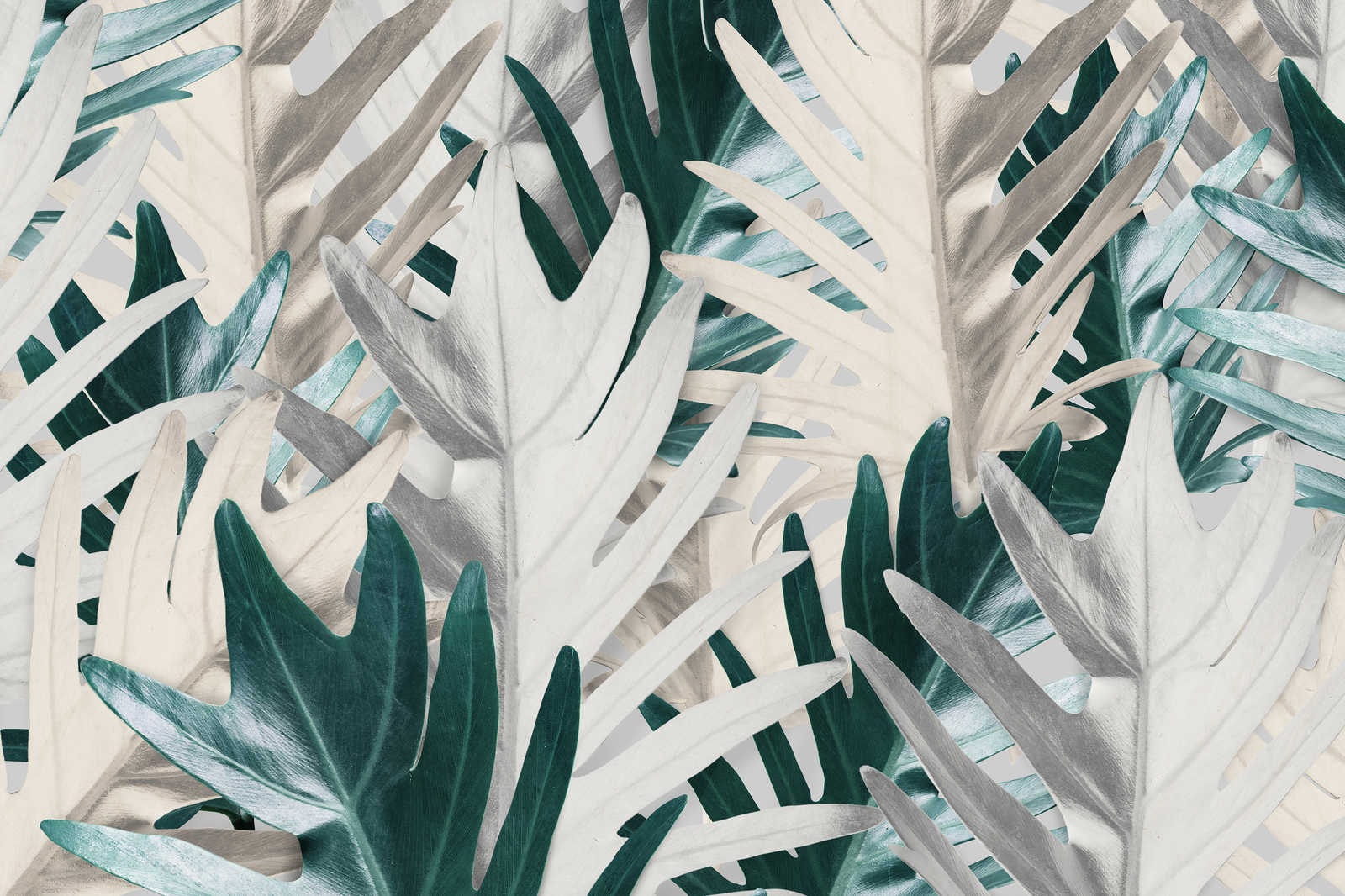             Canvas schilderij met tropische palmbladeren - 0,90 m x 0,60 m
        