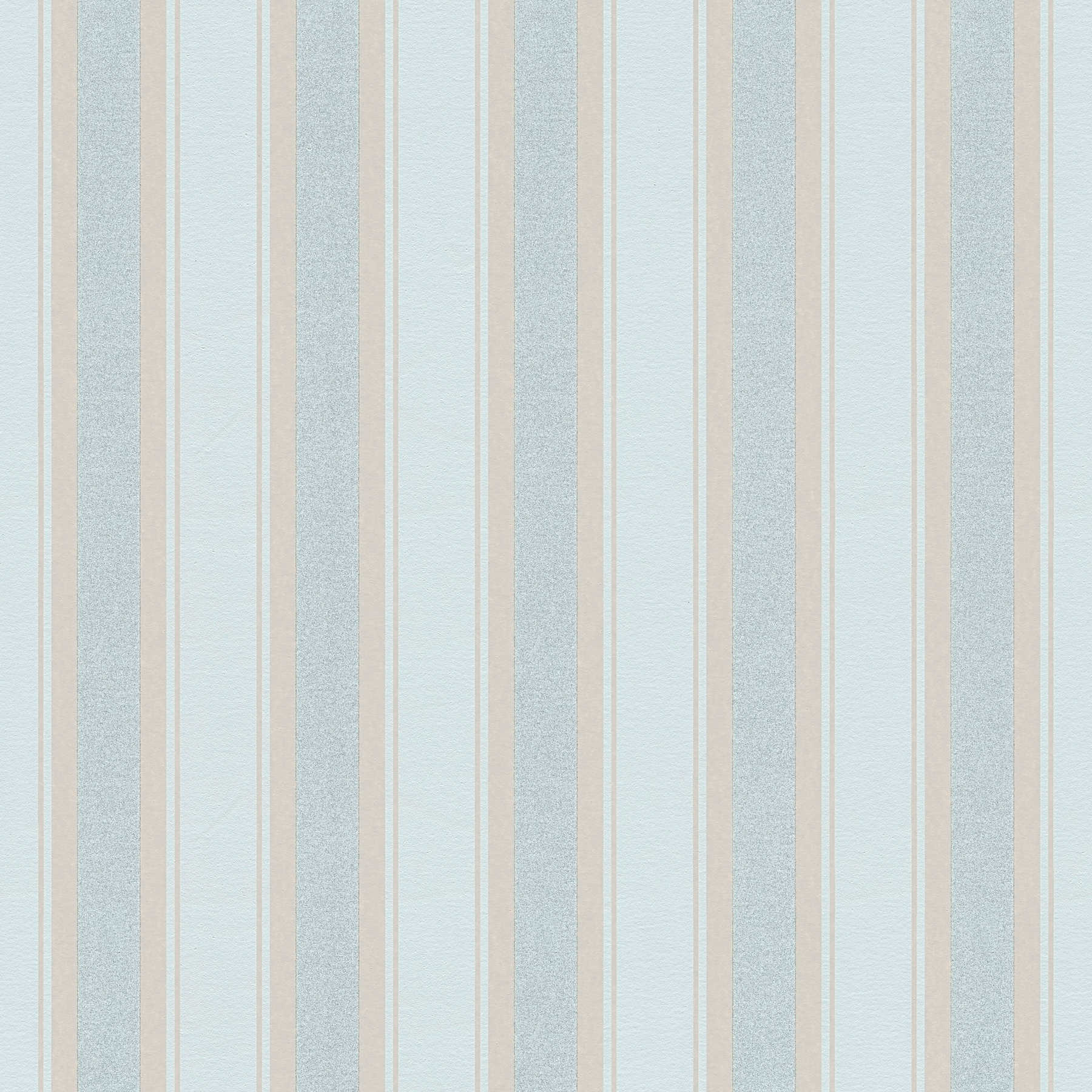 Striped wallpaper with glitter effect - blue, brown

