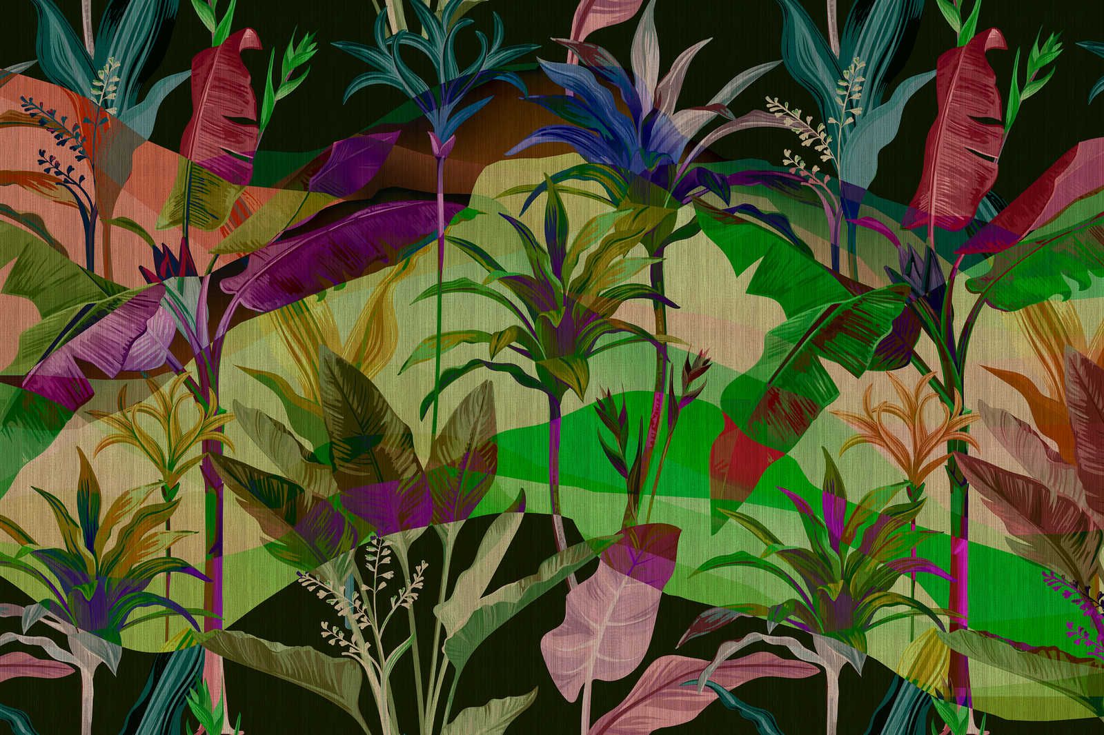             Palmyra 2 - Canvas schilderij Jungle bladeren kleurrijk ontwerp - 0,90 m x 0,60 m
        