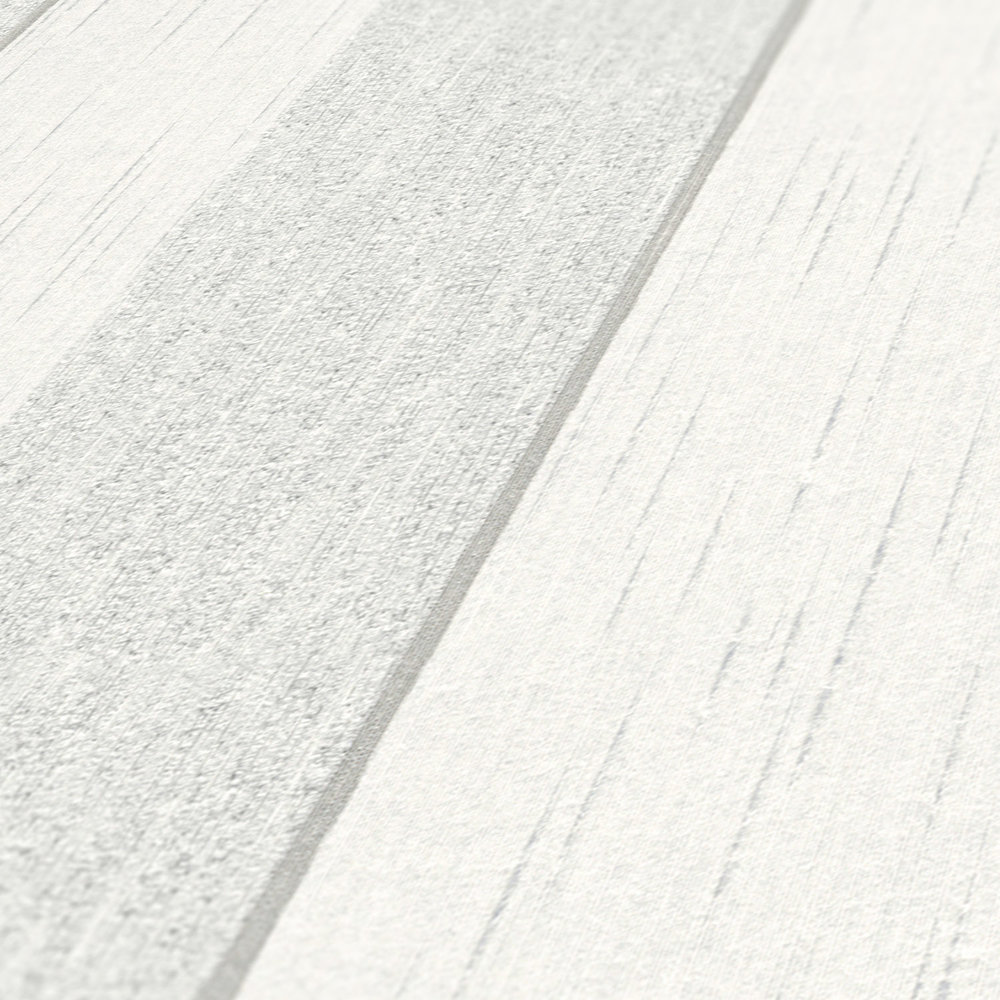             Papier peint rayures effet structuré chiné - gris, blanc
        