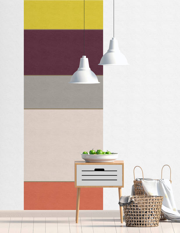             Panel Geometría 4 - Textura Acanalada, Panel Foto Rayas Cruzadas en Colores Retro - Amarillo, Gris | Vellón Liso Mate
        