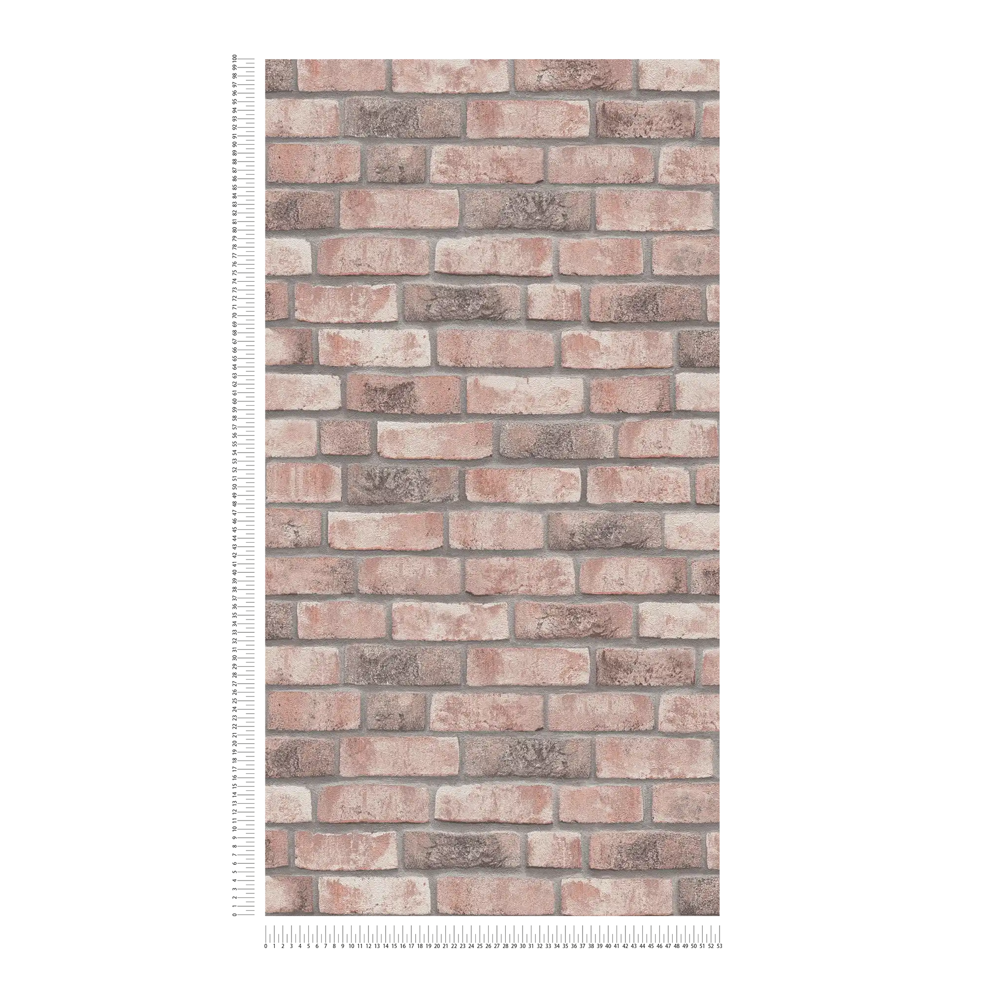             Wallpaper with brick motif - grey, beige
        