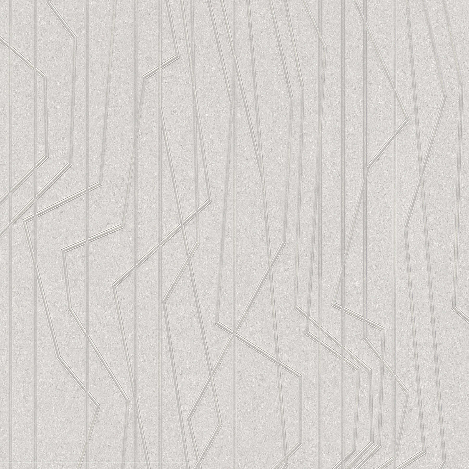         Wallpaper with geometric pattern & metallic effect - grey
    