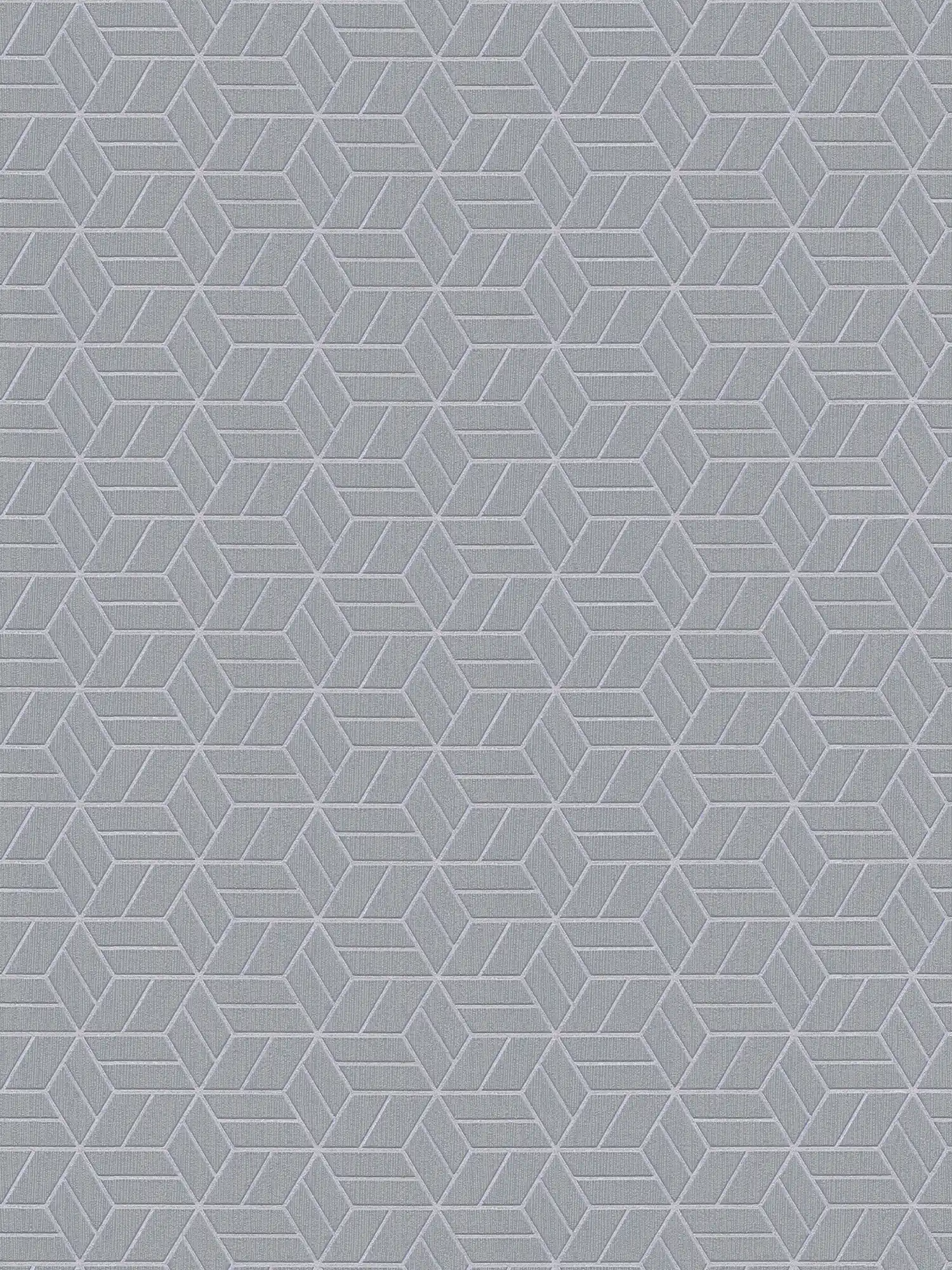 Wallpaper geometric pattern & glitter effect - grey, silver
