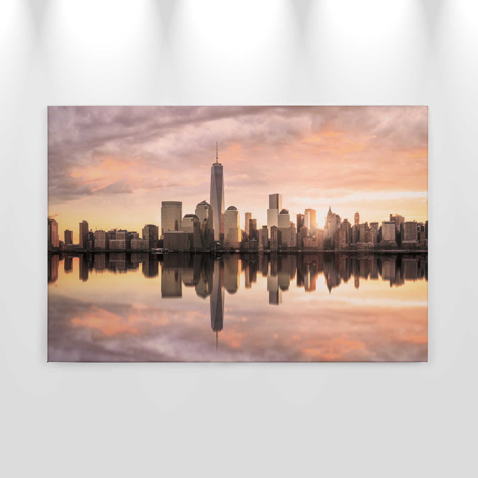             Canvas New York Skyline in de Avond - 0.90 m x 0.60 m
        
