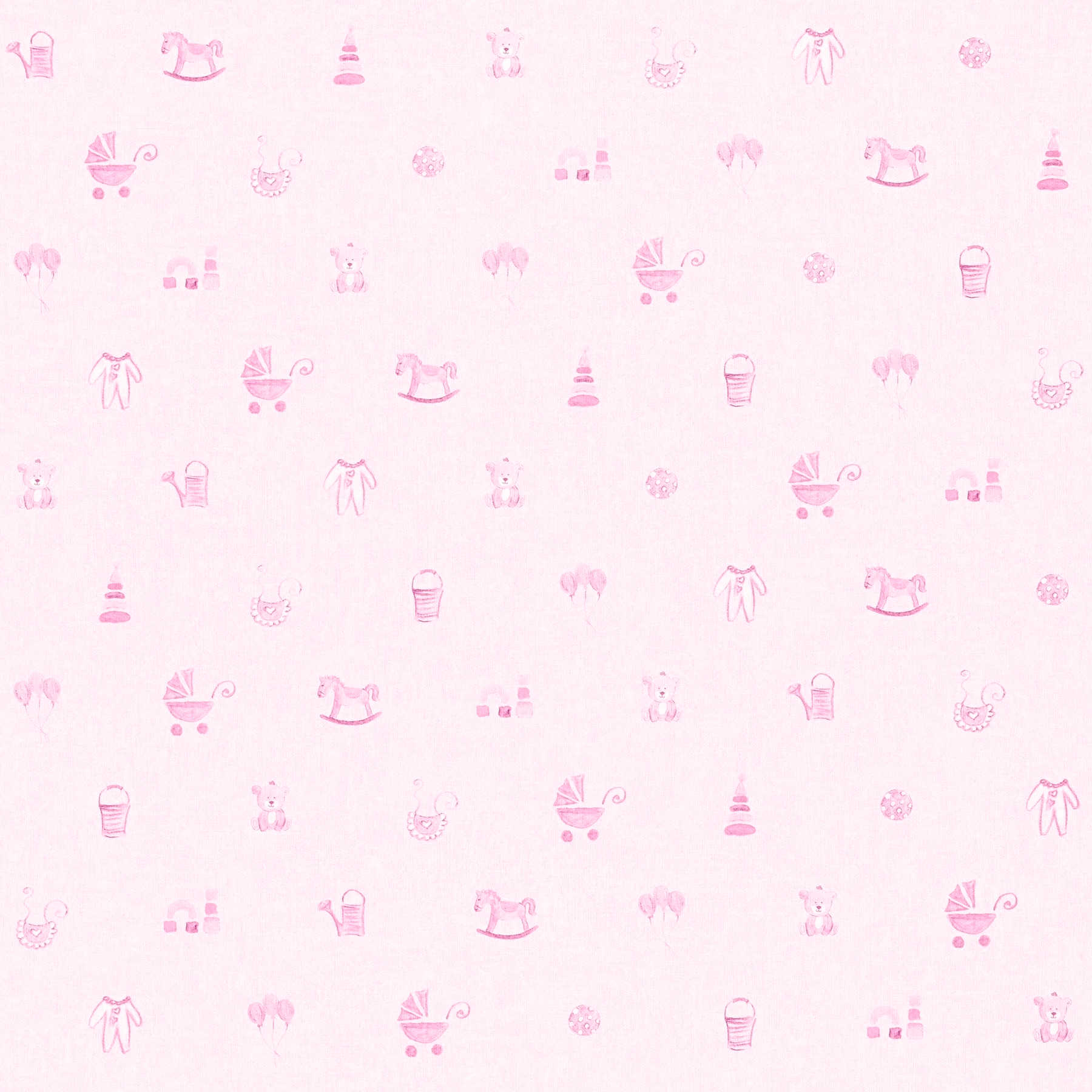 Mooi babykamerbehang voor meisjes met roze patroon
