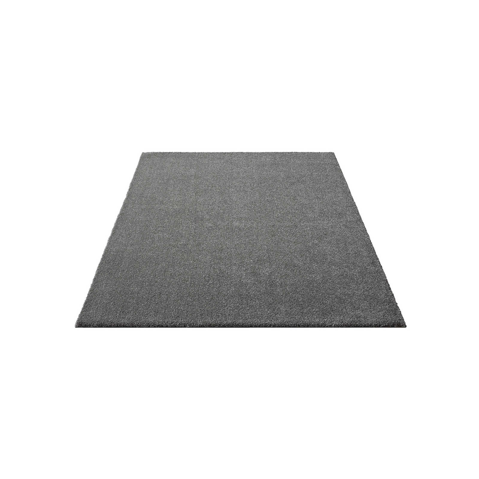 Fluffy short pile carpet in grey - 200 x 140 cm
