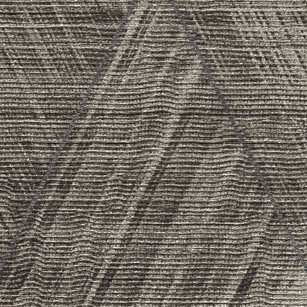             Carta da parati effetto tessuto con motivo a rombi - metallizzata, grigio
        