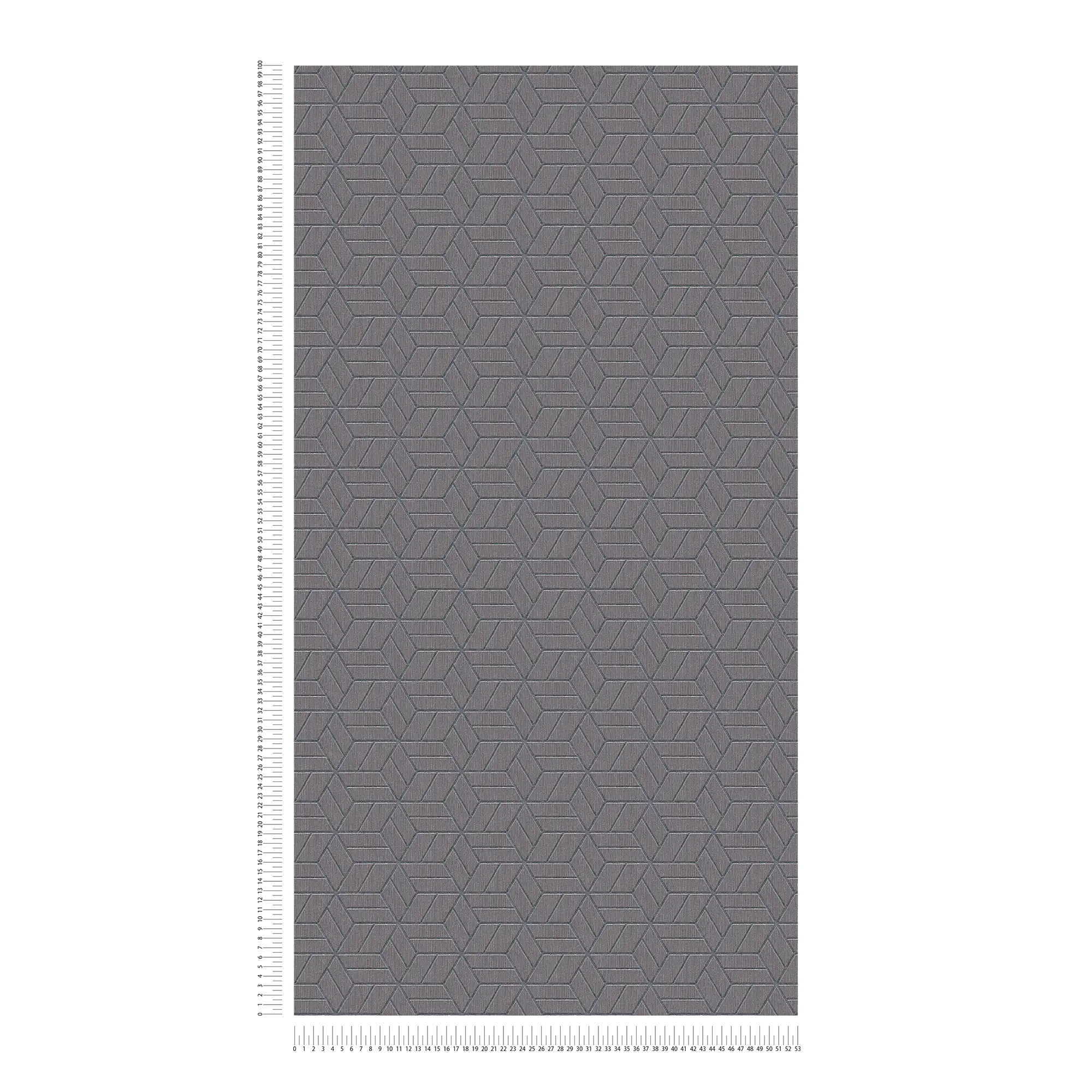             Carta da parati con motivo geometrico ed effetto glitter - grigio, argento
        