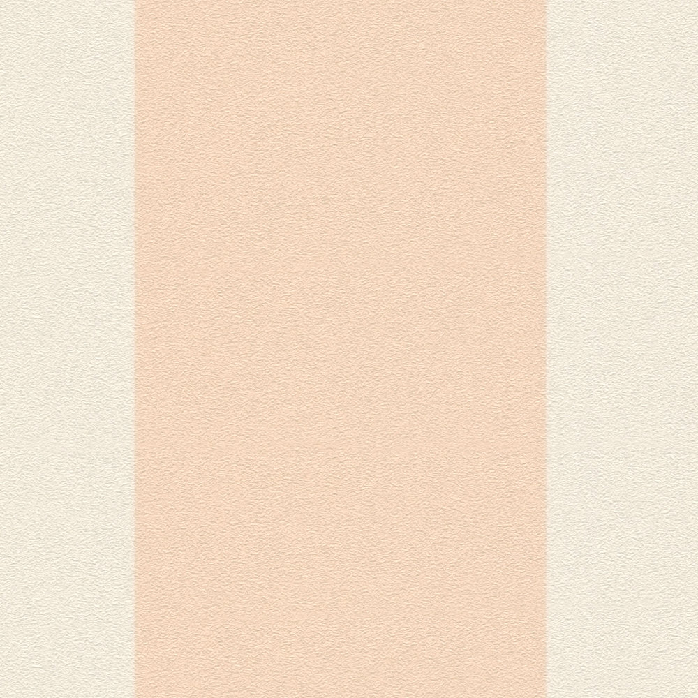             Carta da parati in tessuto non tessuto con strisce a blocchi in tonalità tenui - crema, rosa
        