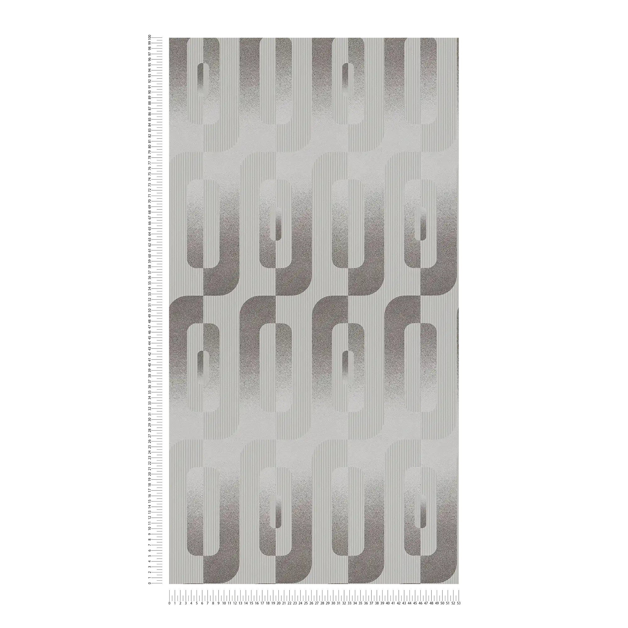             Papier peint graphique avec motif Reto gris et argenté
        