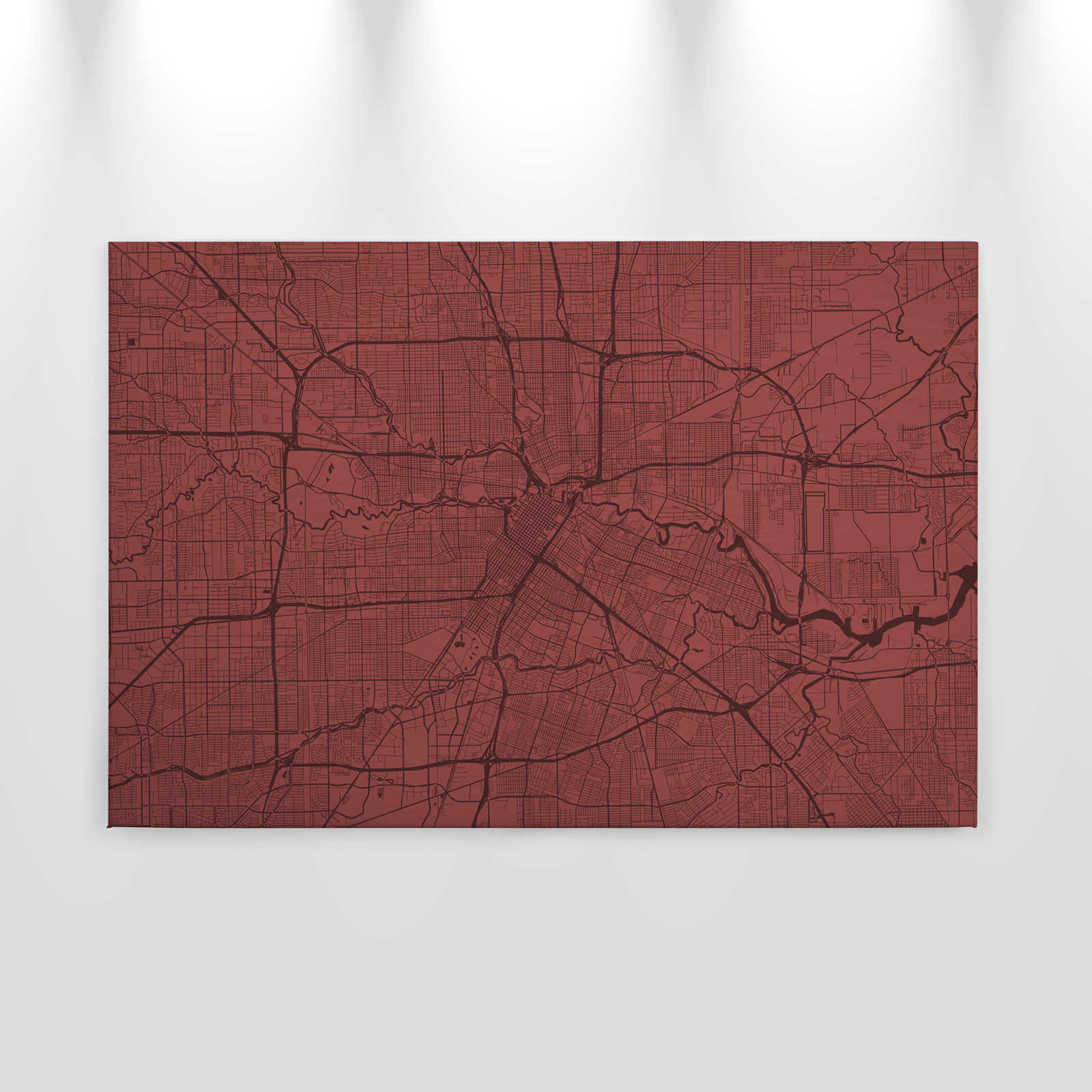             Canvas schilderij Stadsplattegrond met stratenplan | rood - 0,90 m x 0,60 m
        
