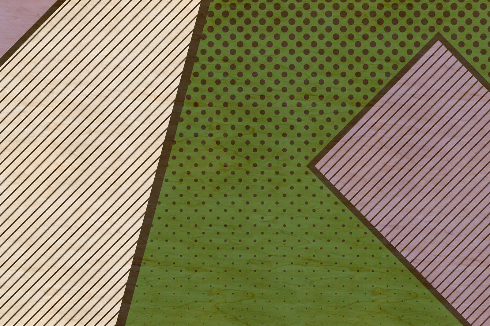             Bird gang 3 - Toile abstraite en structure contreplaquée avec aplats de couleurs vives - 0,90 m x 0,60 m
        