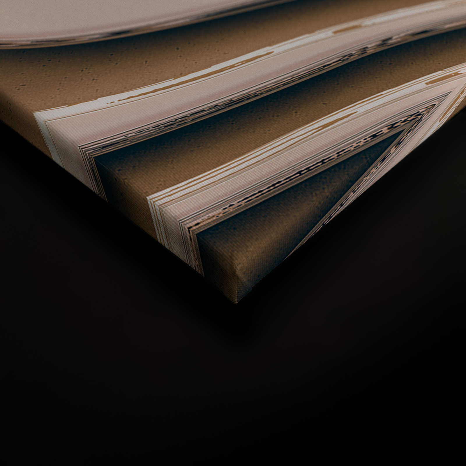             Canvas schilderij met golvende lijnen en schaduwen | beige, bruin - 0.90 m x 0.60 m
        