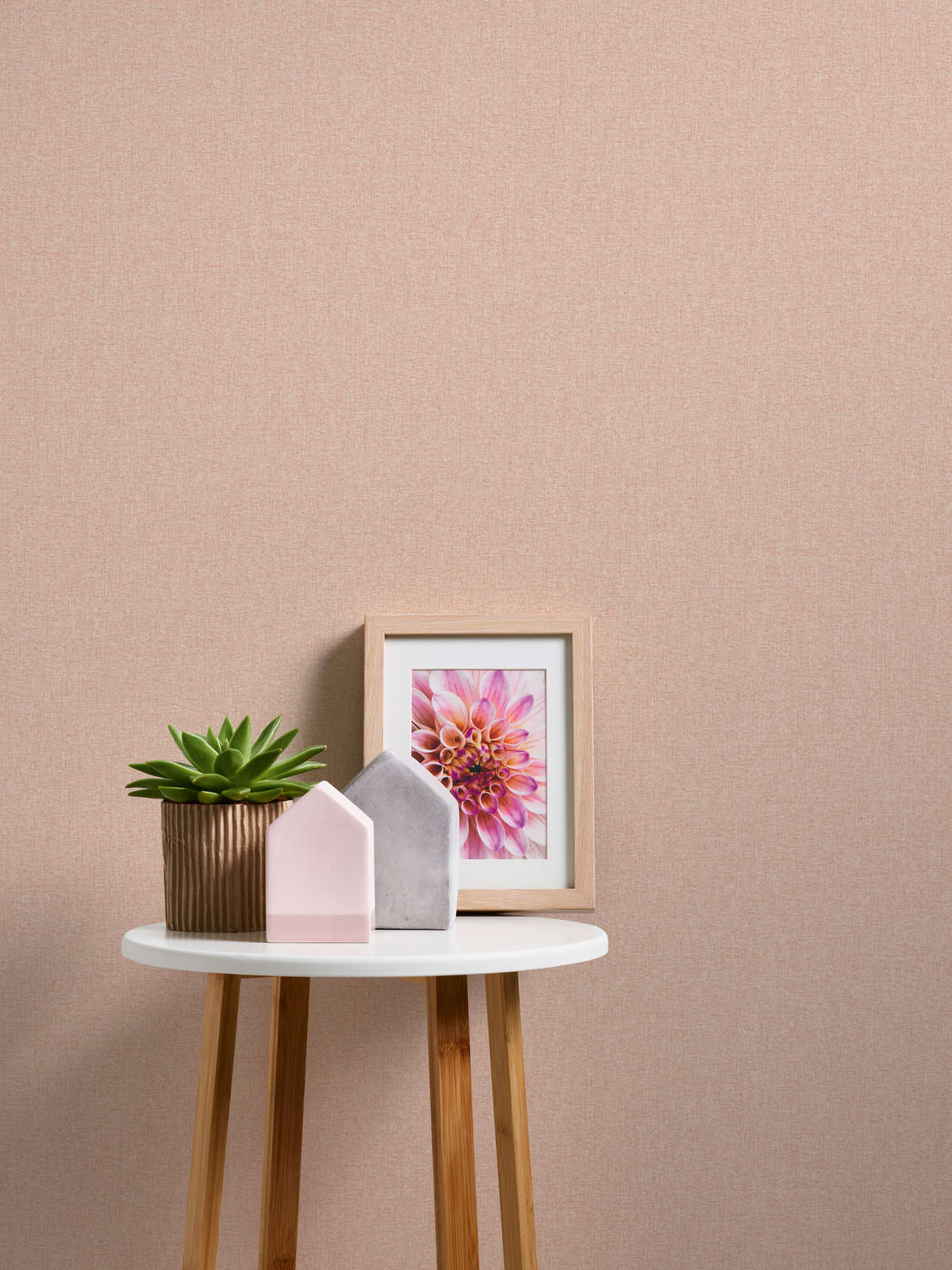             Non-woven wallpaper with textured design plain, matt - orange, pink
        