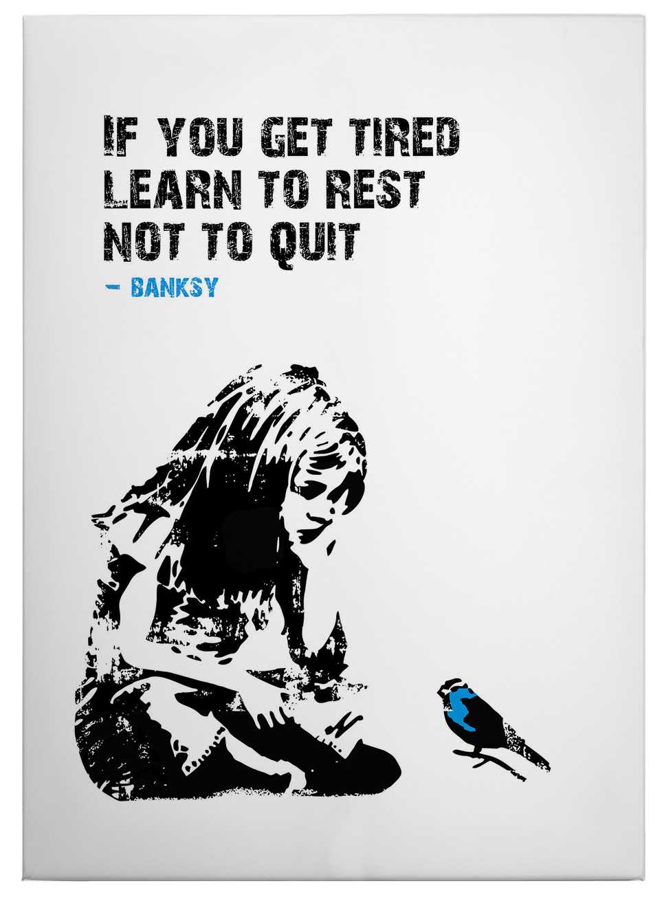             Canvas schilderij "Als je moe wordt" van Banksy - 0.50 m x 0.70 m
        