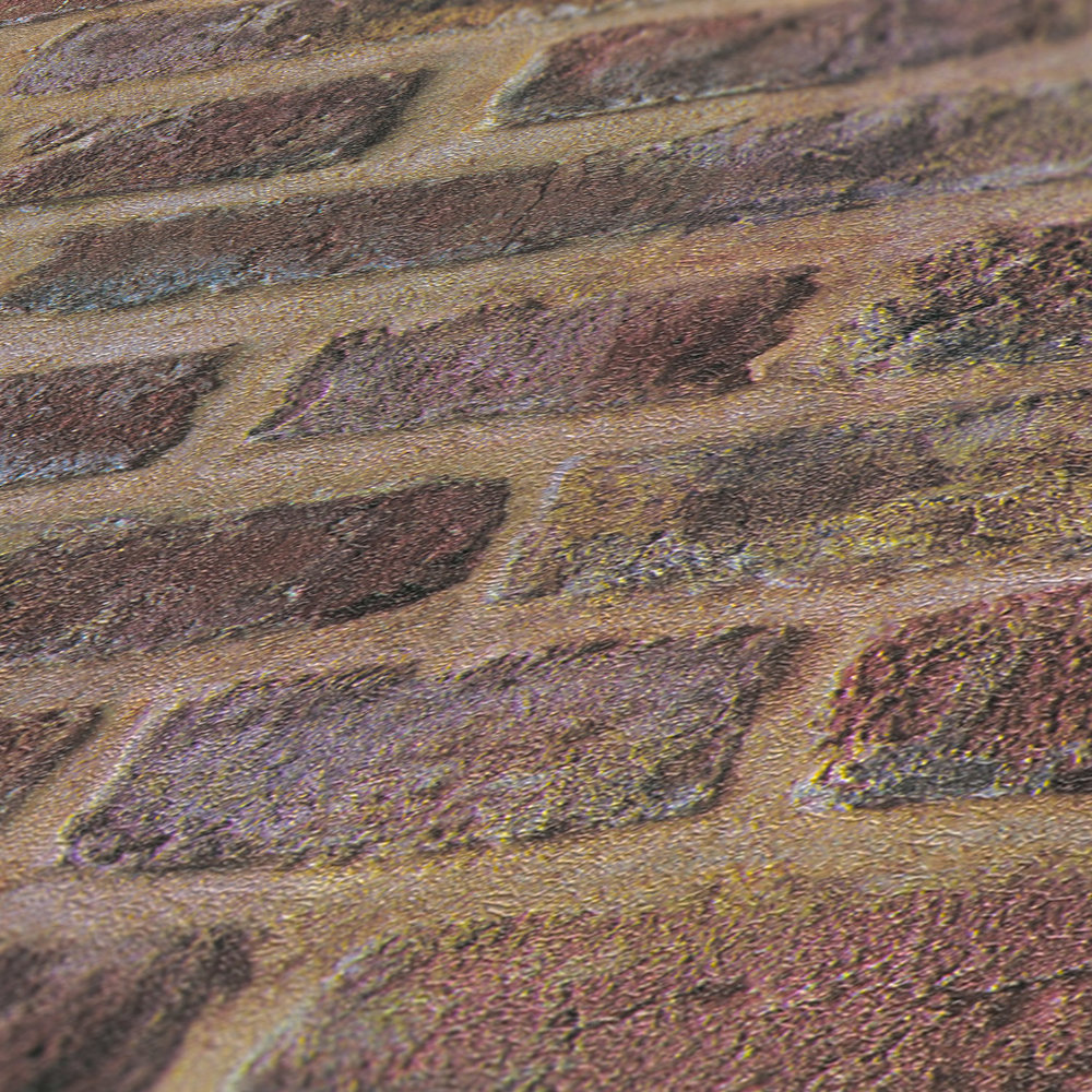             Stone optics wallpaper masonry in used look - brown
        