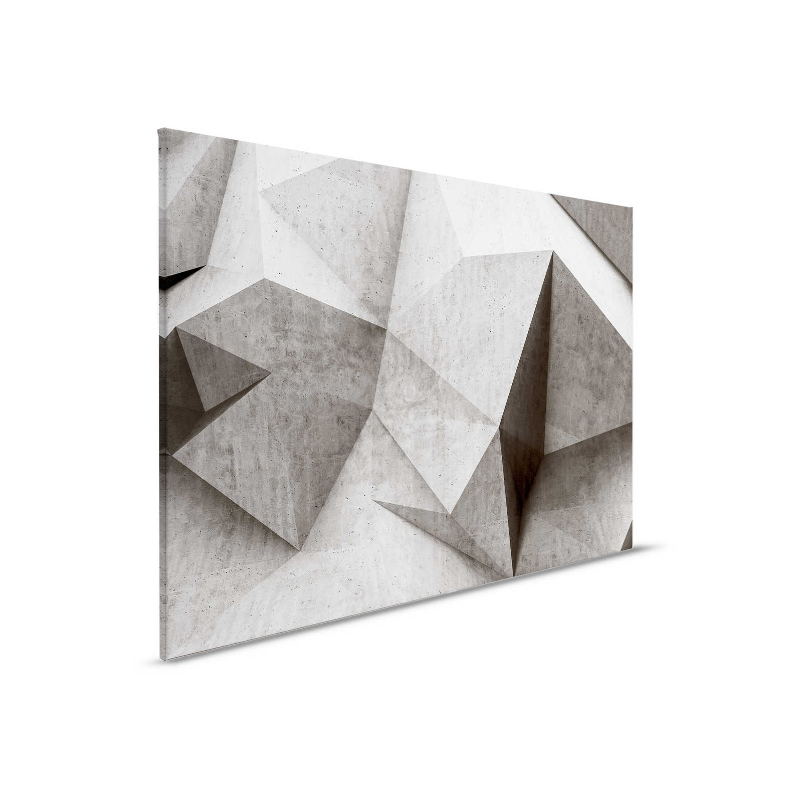 Boulder 1 - Cool 3D Beton Polygonen Canvas Schilderij - 0.90 m x 0.60 m
