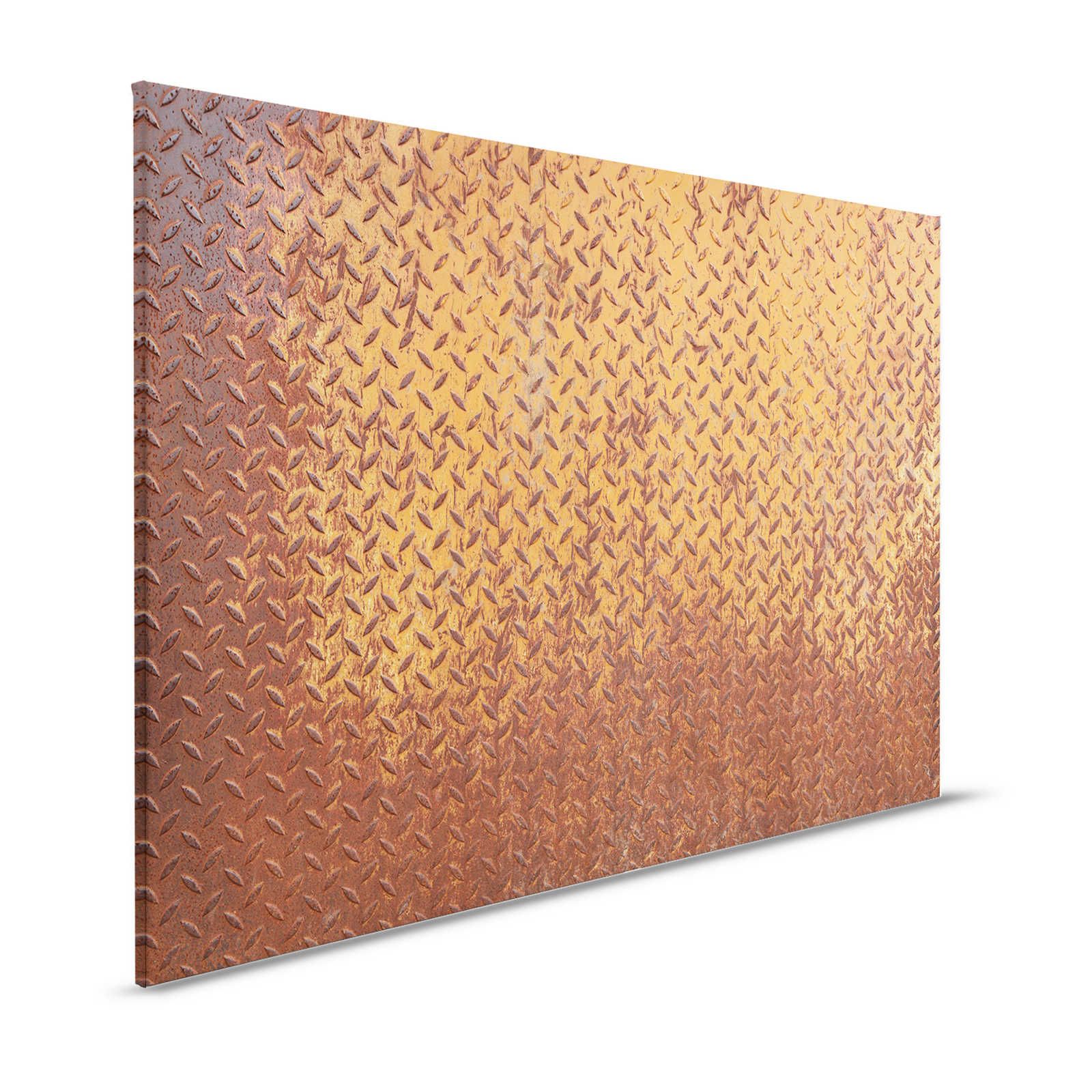 Lienzo metálico Pintura Placa de acero óxido con dibujo de diamantes - 1,20 m x 0,80 m
