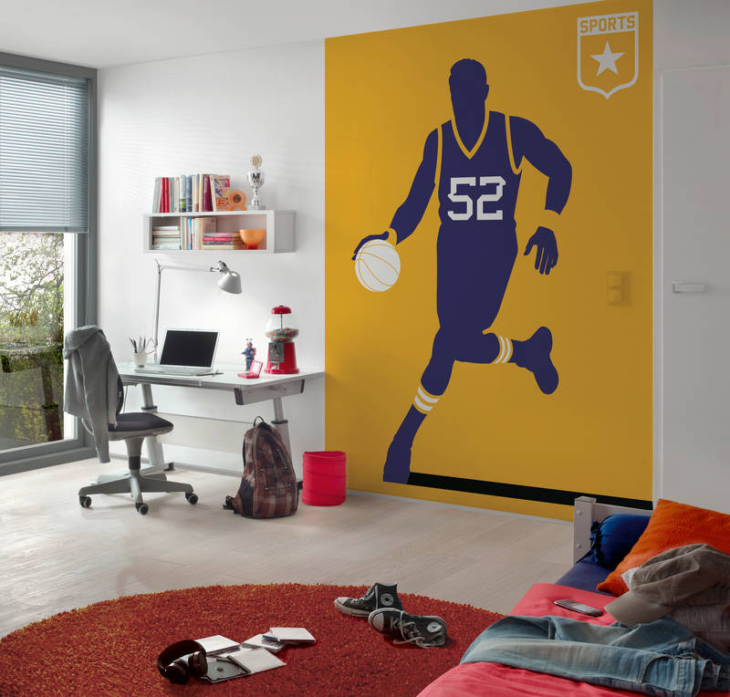             Muurschildering Sport Basketbal Motief Speler Icoon
        